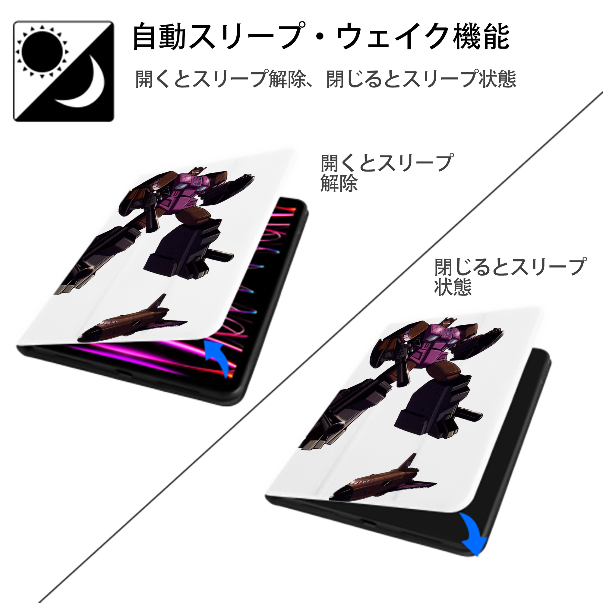  IPad ケース ペン収納付き 三つ折りスタンド PUレザー×シリコン 対応機種9.5/10.5/10.9インチ