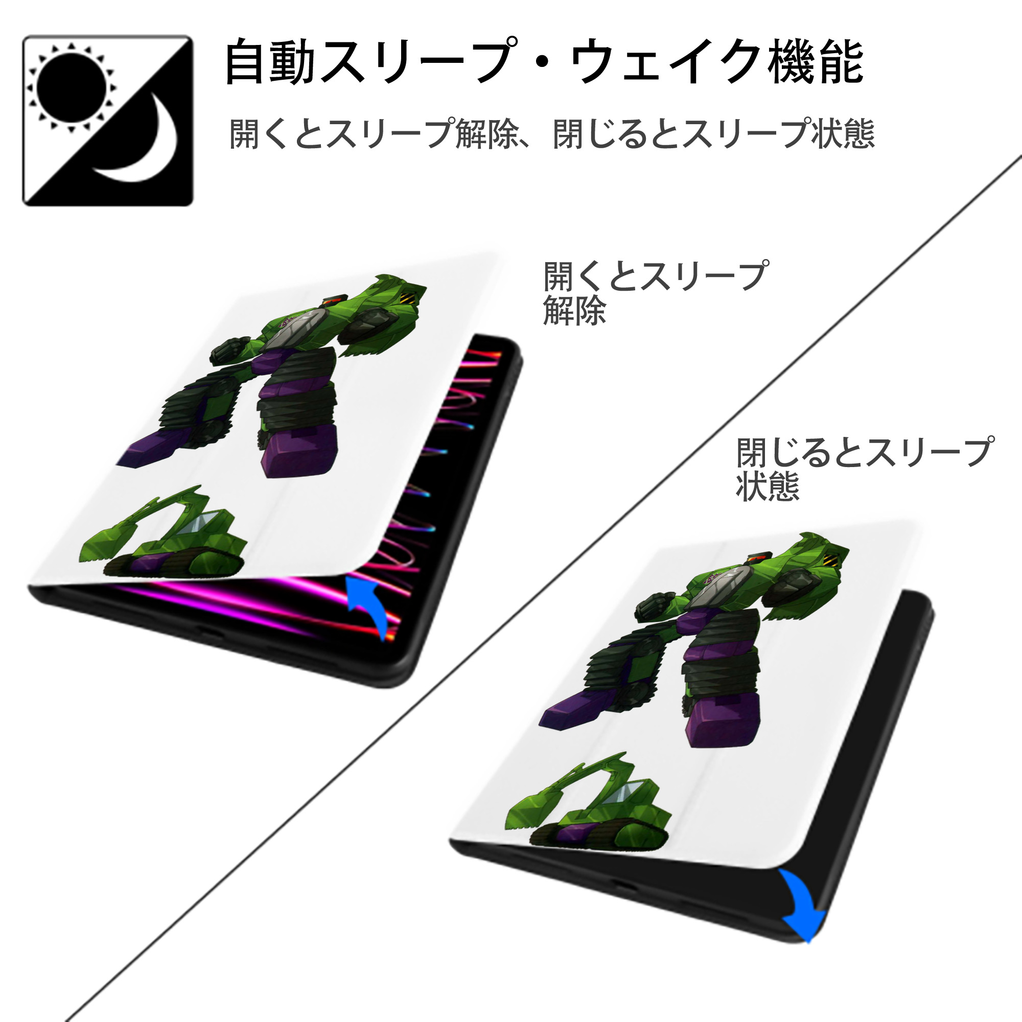  IPad ケース ペン収納付き 三つ折りスタンド PUレザー×シリコン 対応機種9.5/10.5/10.9インチ