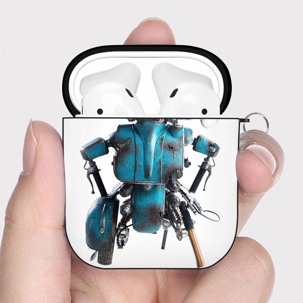 （画像用）  AirPods 第2世代保護ケース ハードシェル ブラック 耐衝撃・防指紋・カラビナ付き