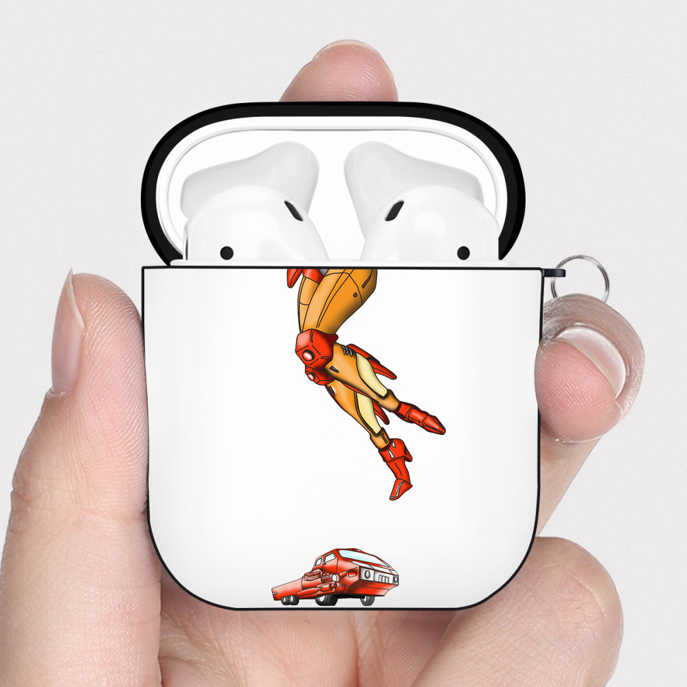 （画像用）  AirPods 第2世代保護ケース ハードシェル ブラック 耐衝撃・防指紋・カラビナ付き