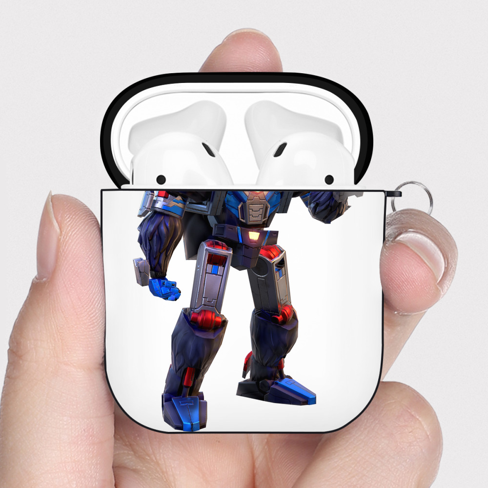 （画像用）  AirPods 第2世代保護ケース ハードシェル ブラック 耐衝撃・防指紋・カラビナ付き