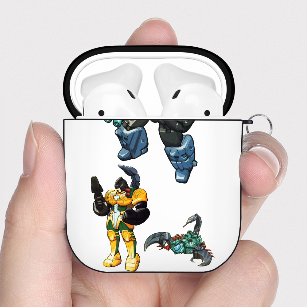 （画像用）  AirPods 第2世代保護ケース ハードシェル ブラック 耐衝撃・防指紋・カラビナ付き