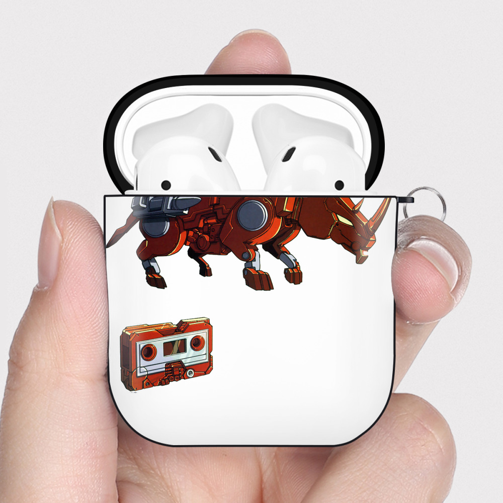 （画像用）  AirPods 第2世代保護ケース ハードシェル ブラック 耐衝撃・防指紋・カラビナ付き