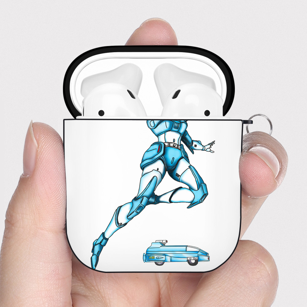 （画像用）  AirPods 第2世代保護ケース ハードシェル ブラック 耐衝撃・防指紋・カラビナ付き