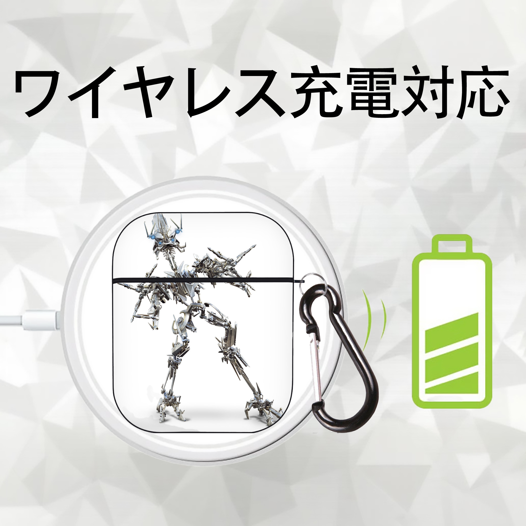  AirPods 第2世代保護ケース ハードシェル ブラック 耐衝撃・防指紋・カラビナ付き
