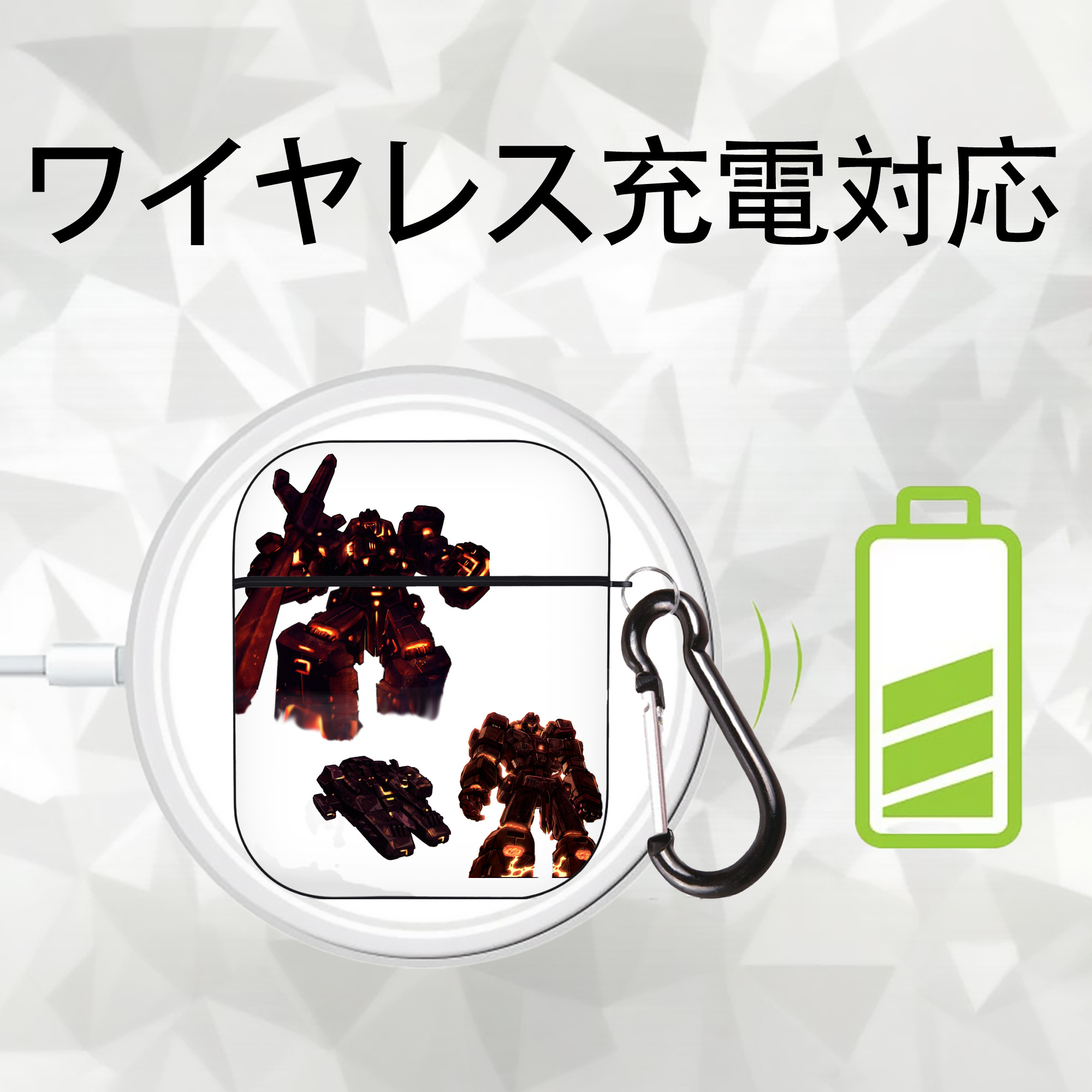  AirPods 第2世代保護ケース ハードシェル ブラック 耐衝撃・防指紋・カラビナ付き