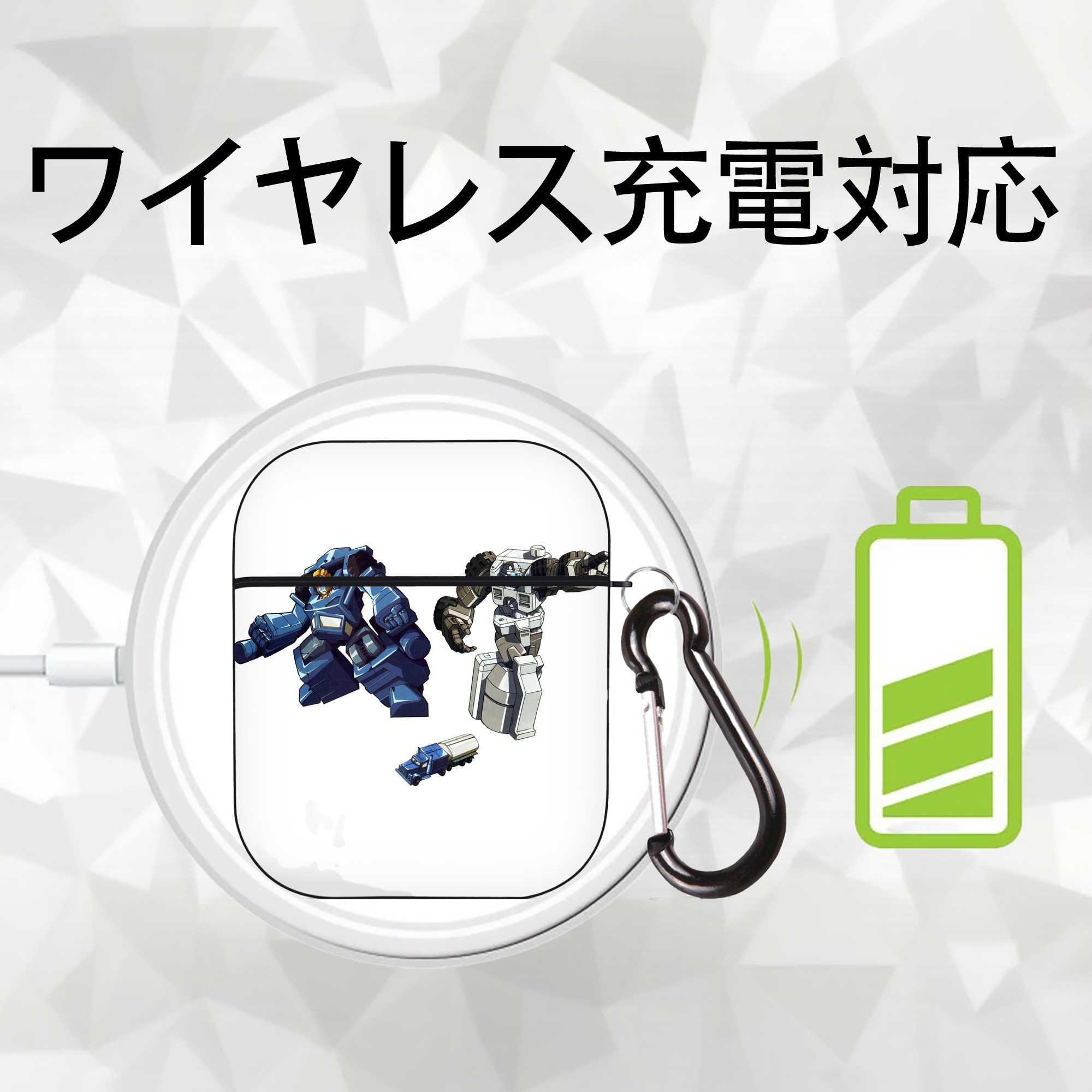  AirPods 第2世代保護ケース ハードシェル ブラック 耐衝撃・防指紋・カラビナ付き