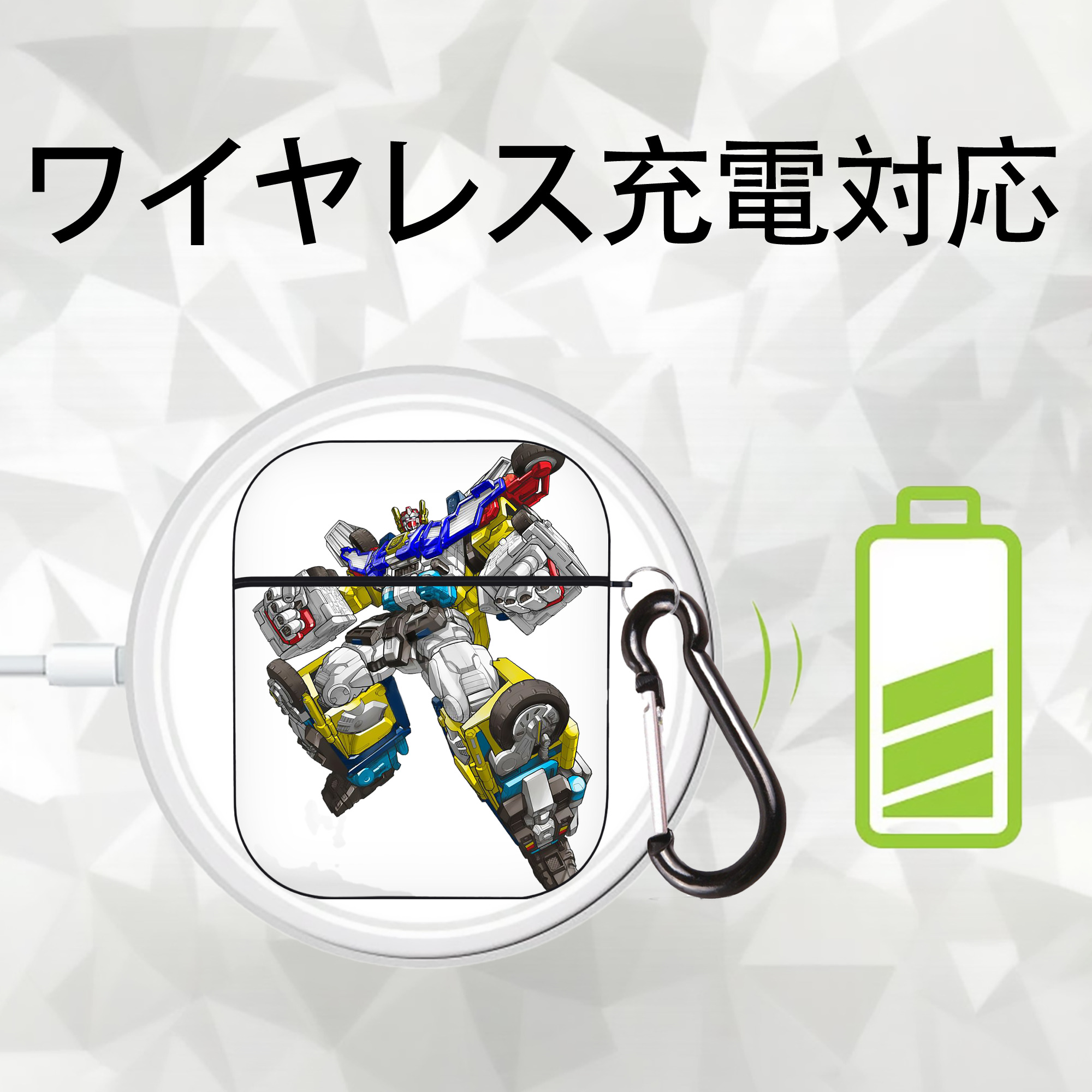  AirPods 第2世代保護ケース ハードシェル ブラック 耐衝撃・防指紋・カラビナ付き