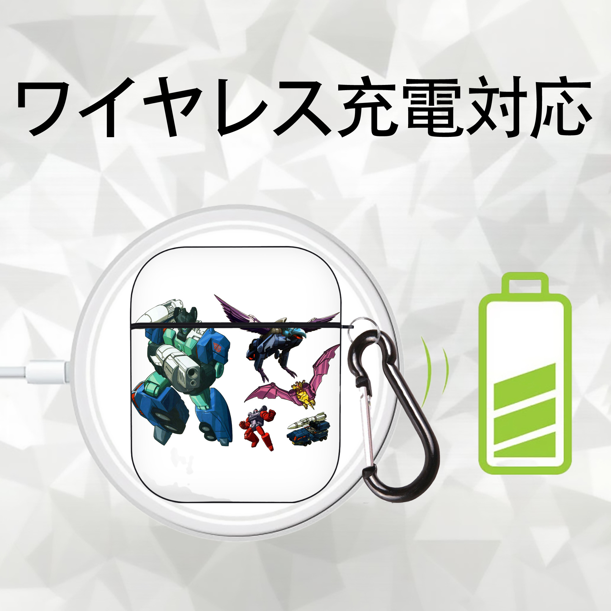  AirPods 第2世代保護ケース ハードシェル ブラック 耐衝撃・防指紋・カラビナ付き