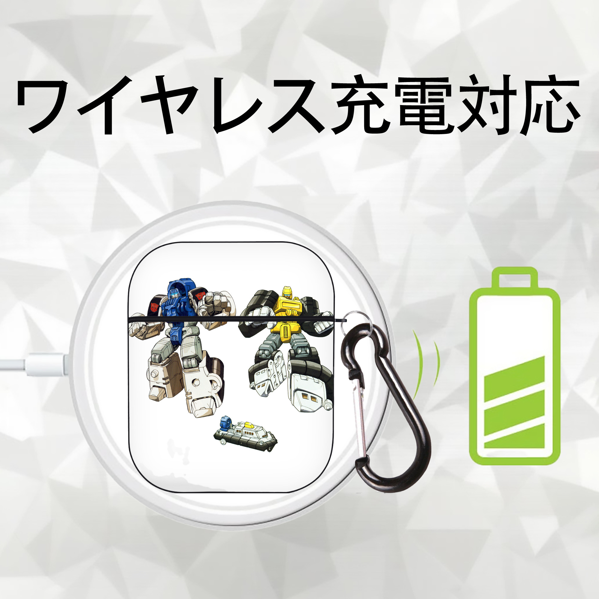  AirPods 第2世代保護ケース ハードシェル ブラック 耐衝撃・防指紋・カラビナ付き