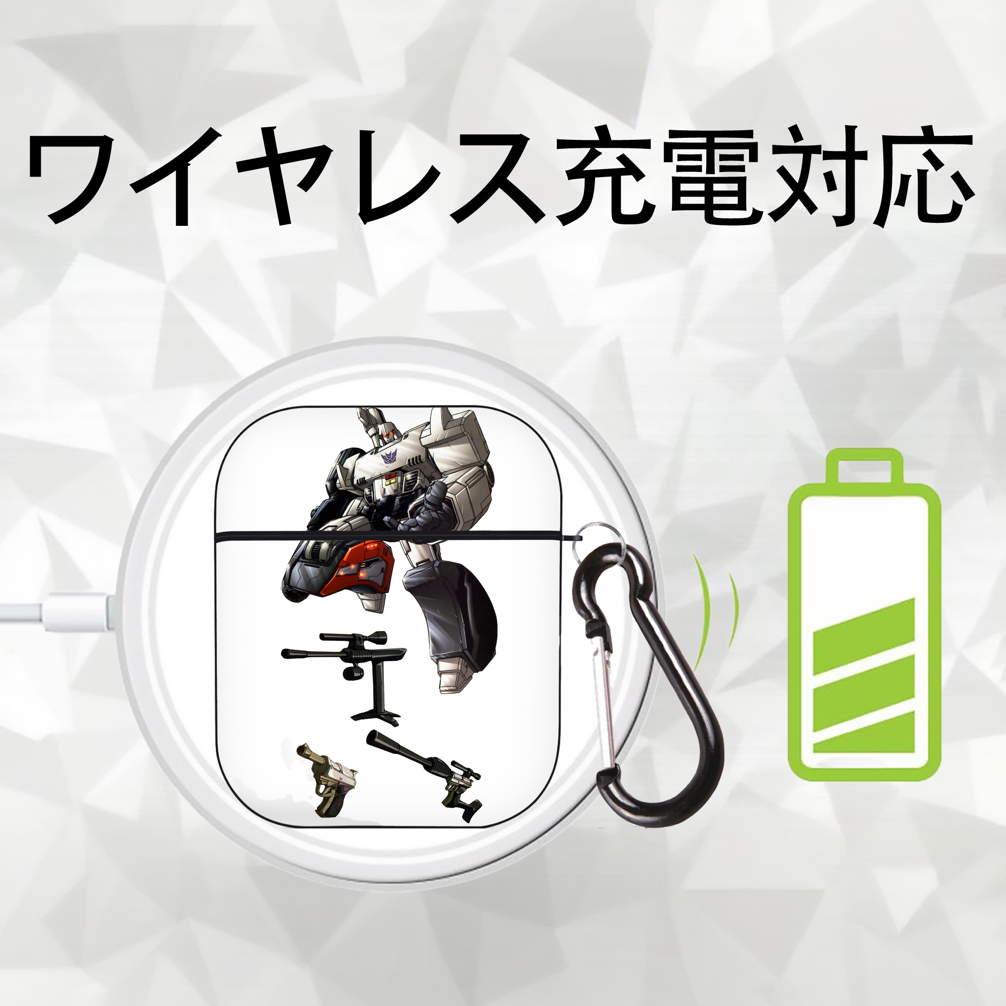  AirPods 第2世代保護ケース ハードシェル ブラック 耐衝撃・防指紋・カラビナ付き