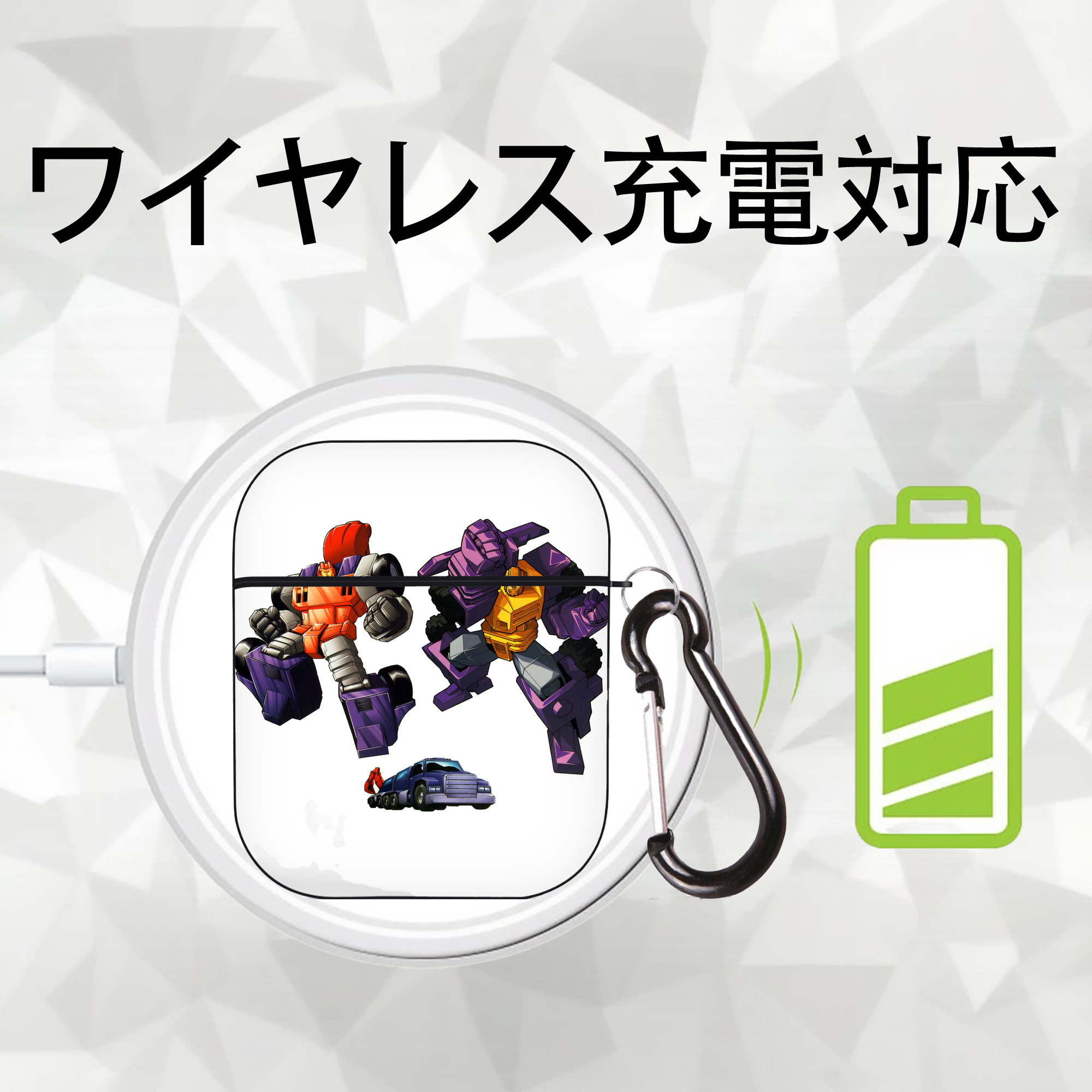  AirPods 第2世代保護ケース ハードシェル ブラック 耐衝撃・防指紋・カラビナ付き