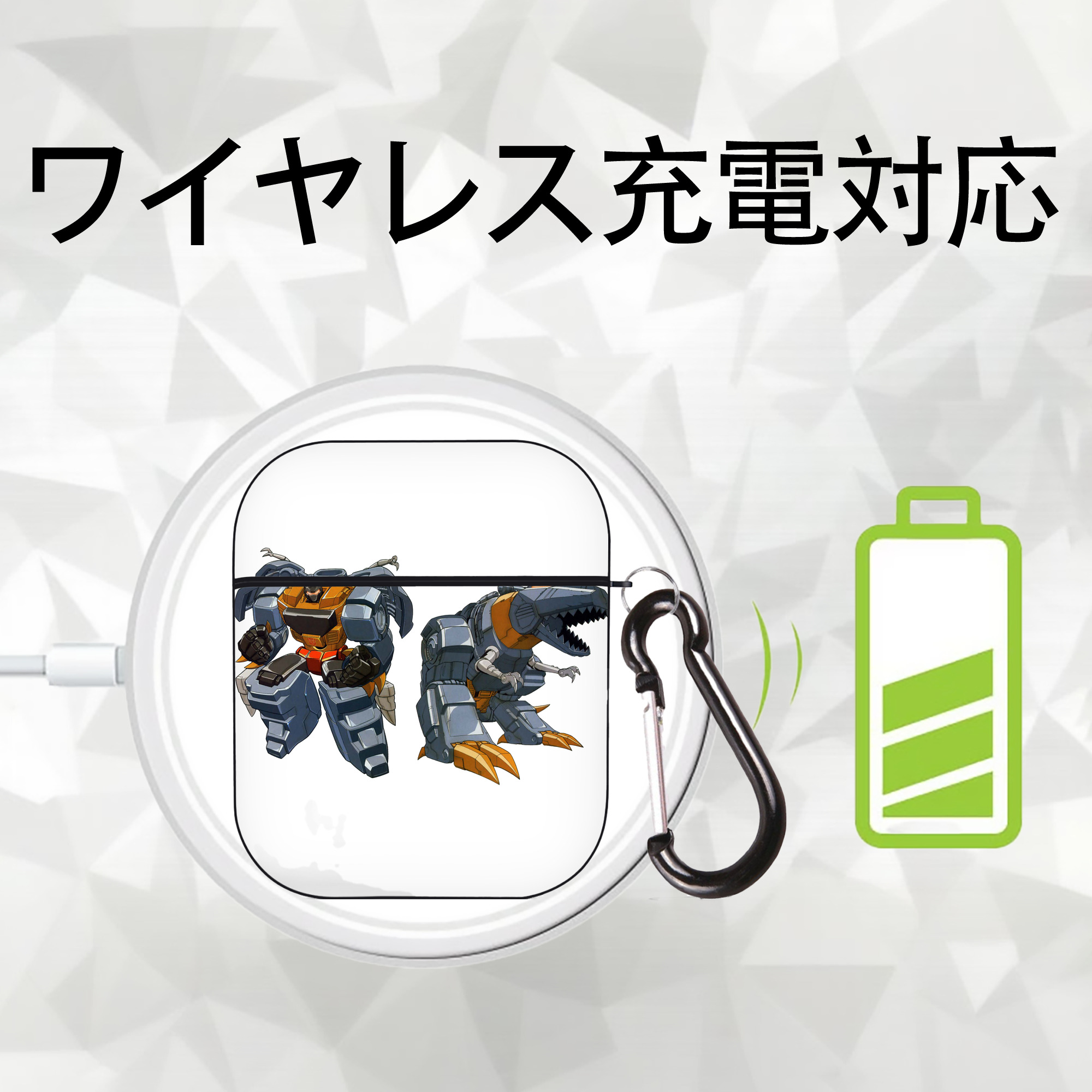  AirPods 第2世代保護ケース ハードシェル ブラック 耐衝撃・防指紋・カラビナ付き