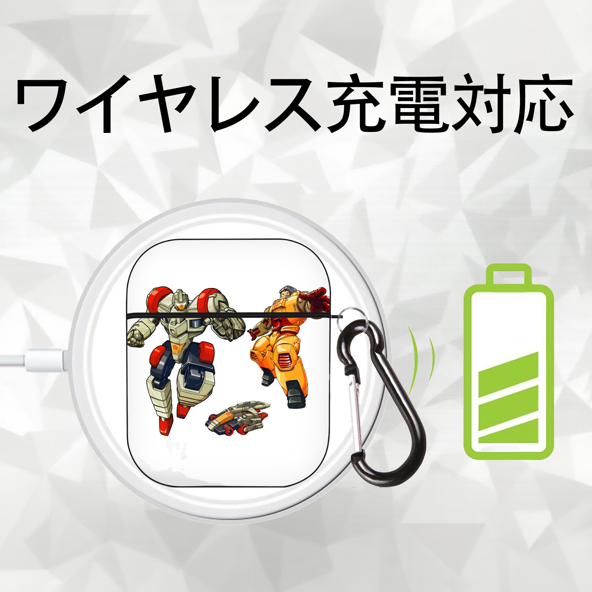  AirPods 第2世代保護ケース ハードシェル ブラック 耐衝撃・防指紋・カラビナ付き