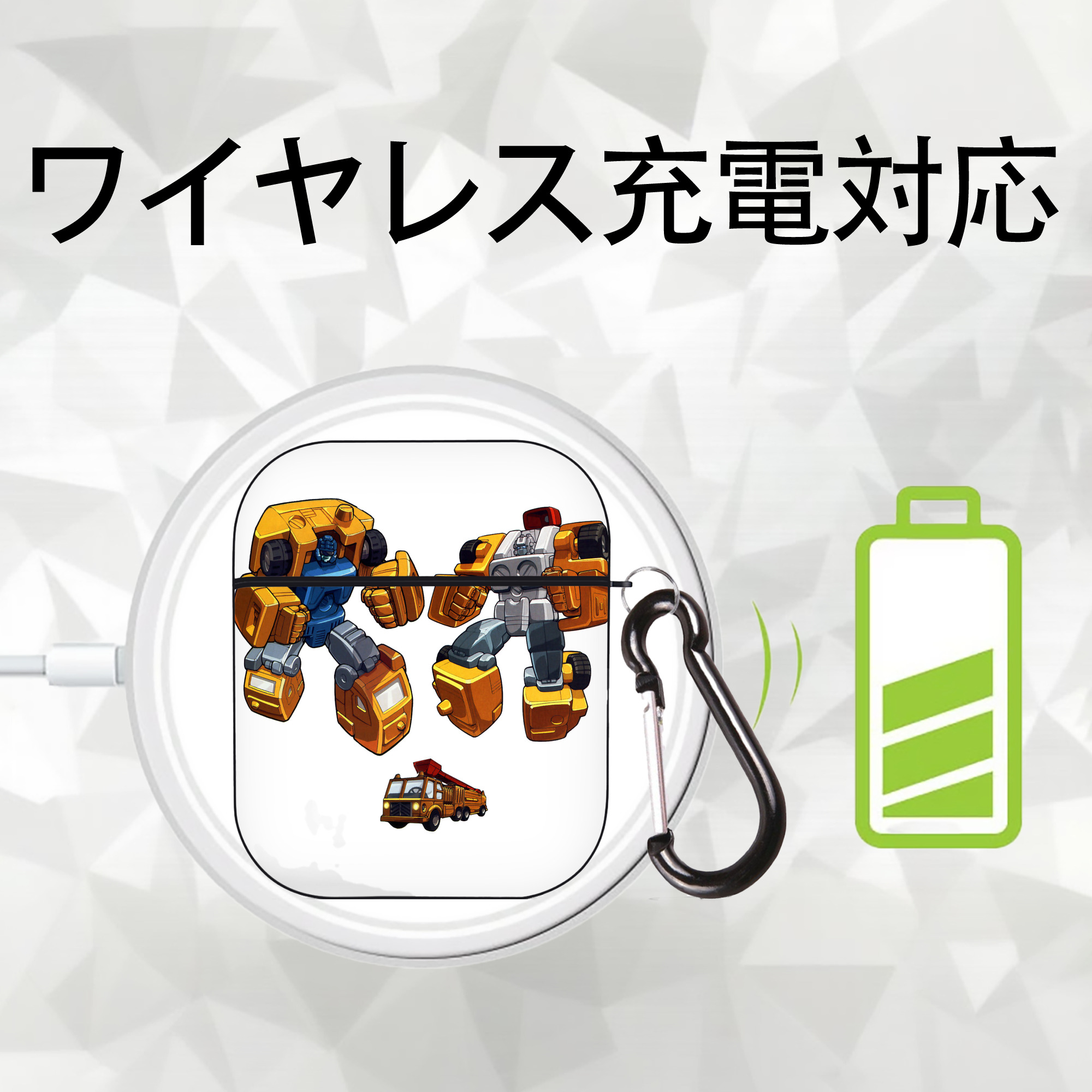  AirPods 第2世代保護ケース ハードシェル ブラック 耐衝撃・防指紋・カラビナ付き