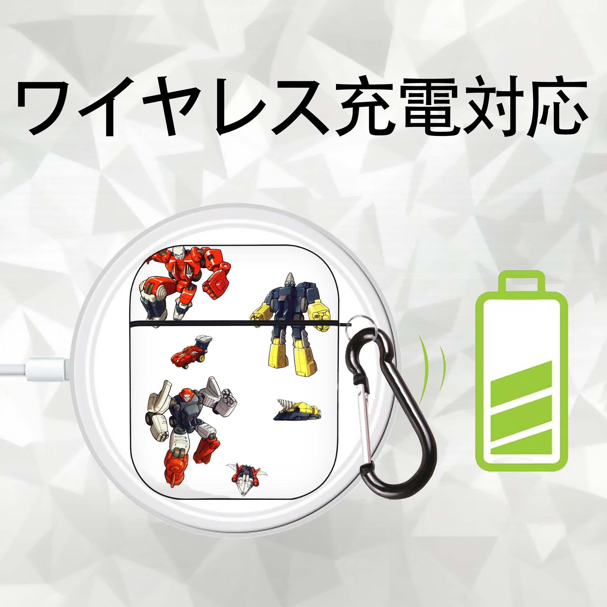  AirPods 第2世代保護ケース ハードシェル ブラック 耐衝撃・防指紋・カラビナ付き