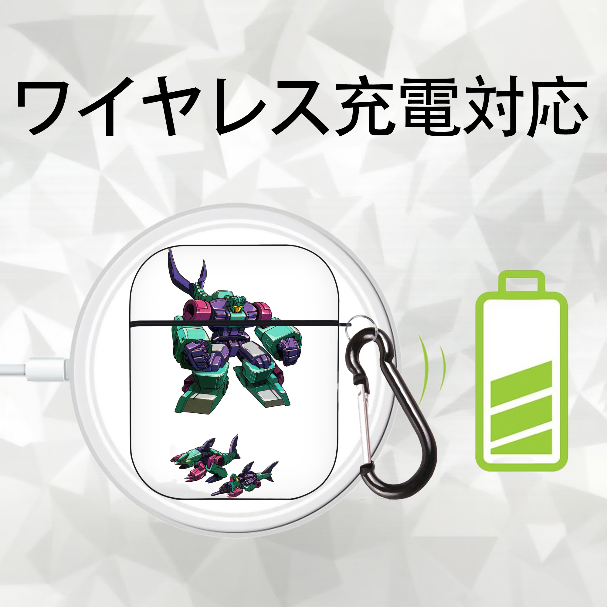  AirPods 第2世代保護ケース ハードシェル ブラック 耐衝撃・防指紋・カラビナ付き