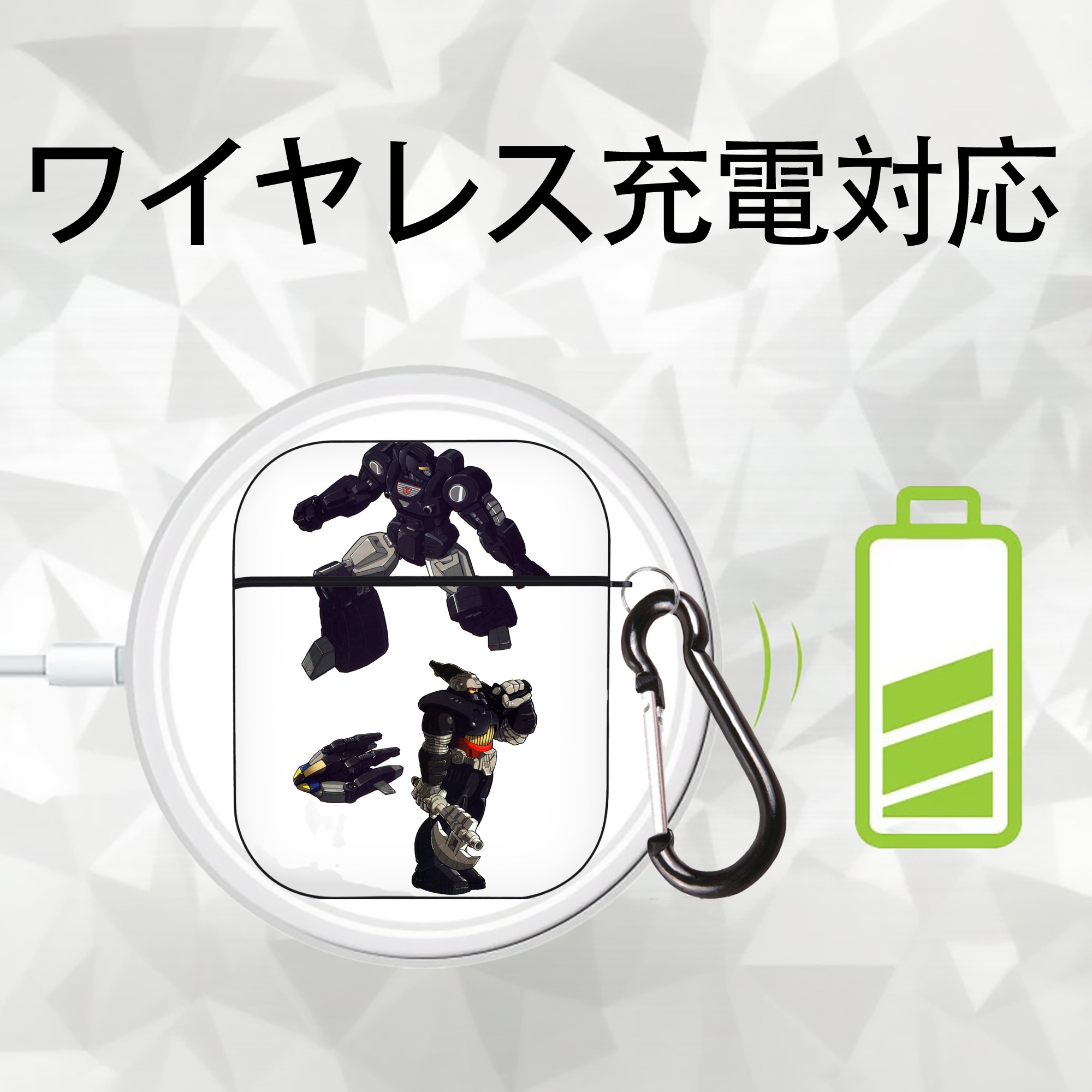  AirPods 第2世代保護ケース ハードシェル ブラック 耐衝撃・防指紋・カラビナ付き