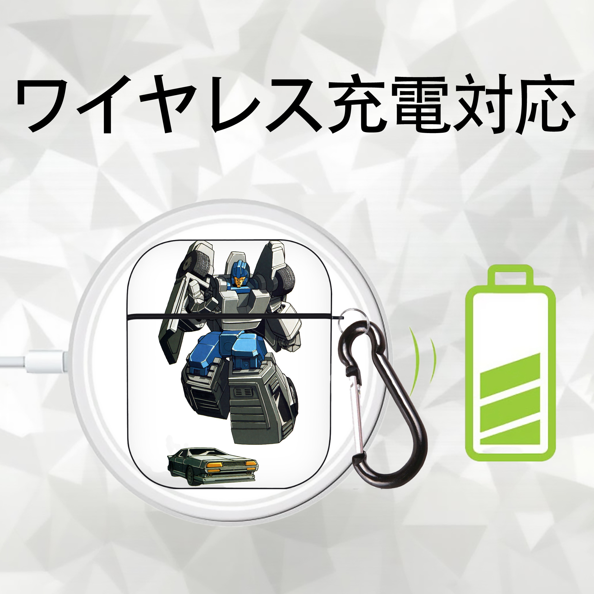  AirPods 第2世代保護ケース ハードシェル ブラック 耐衝撃・防指紋・カラビナ付き