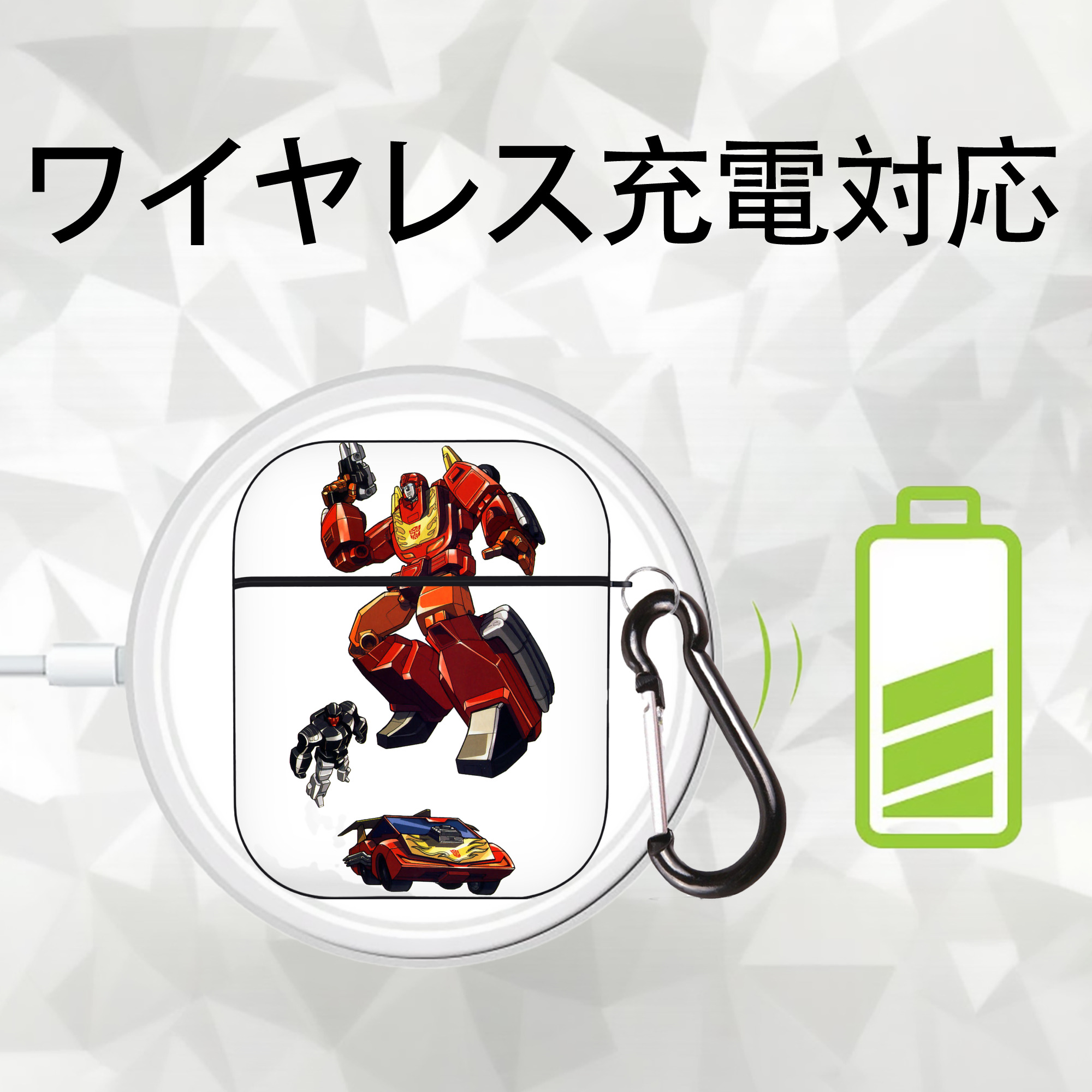  AirPods 第2世代保護ケース ハードシェル ブラック 耐衝撃・防指紋・カラビナ付き