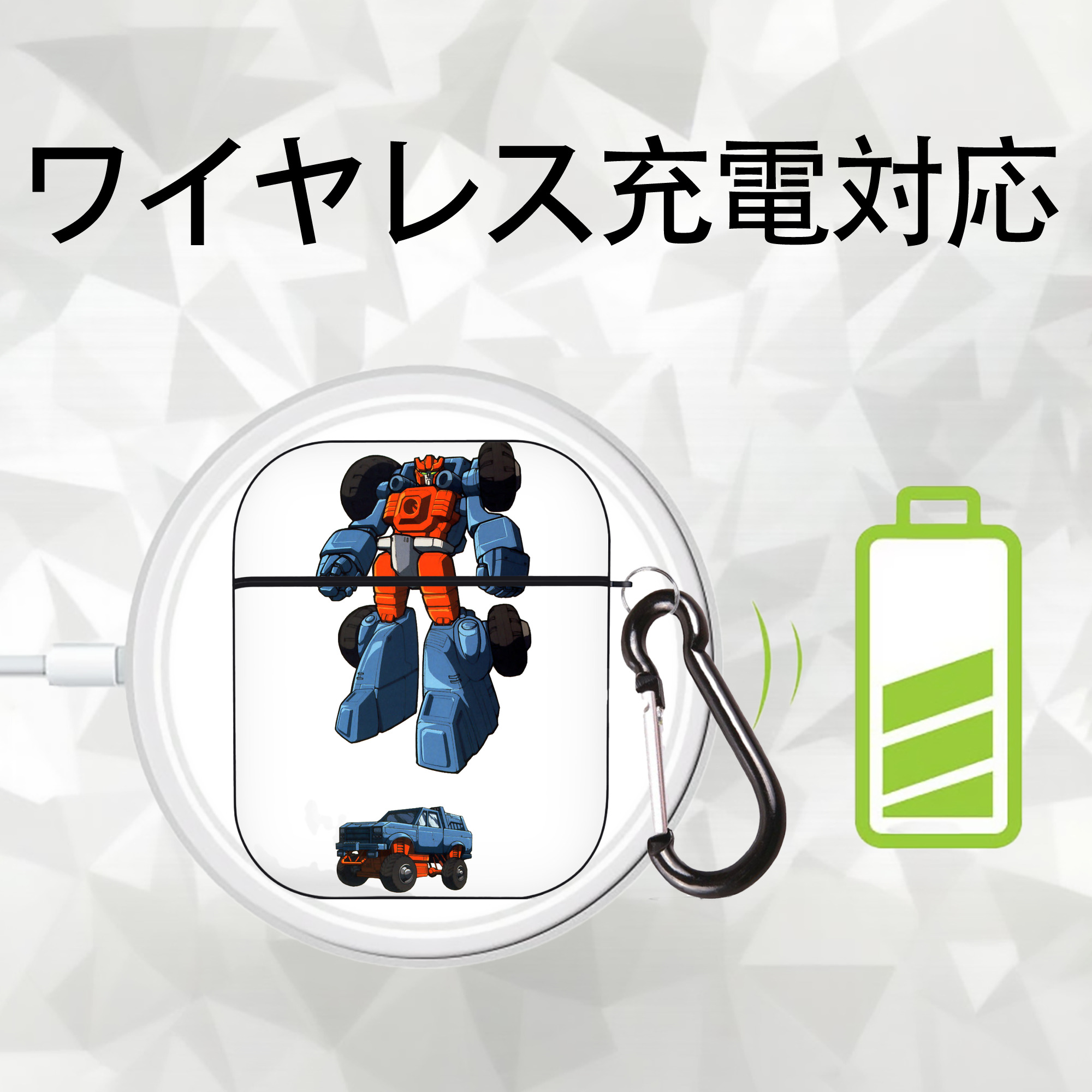  AirPods 第2世代保護ケース ハードシェル ブラック 耐衝撃・防指紋・カラビナ付き