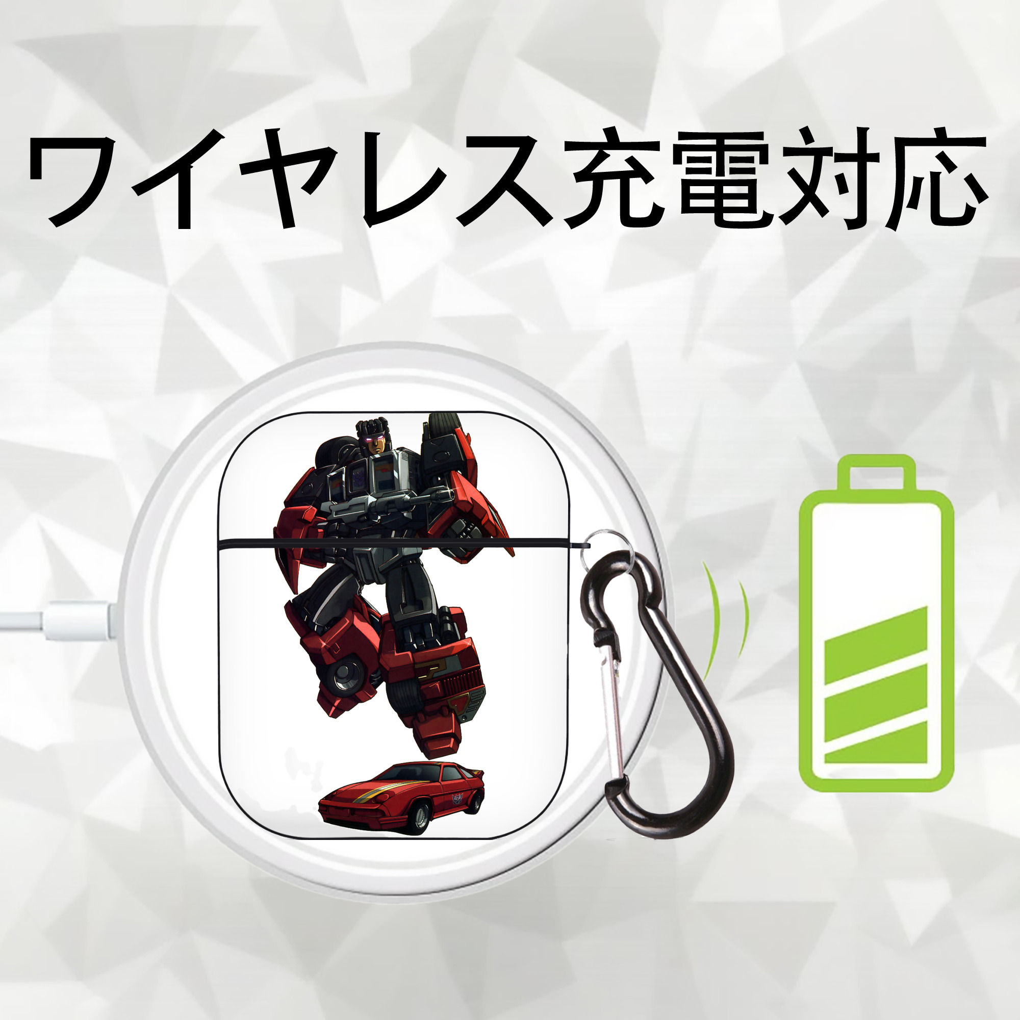  AirPods 第2世代保護ケース ハードシェル ブラック 耐衝撃・防指紋・カラビナ付き