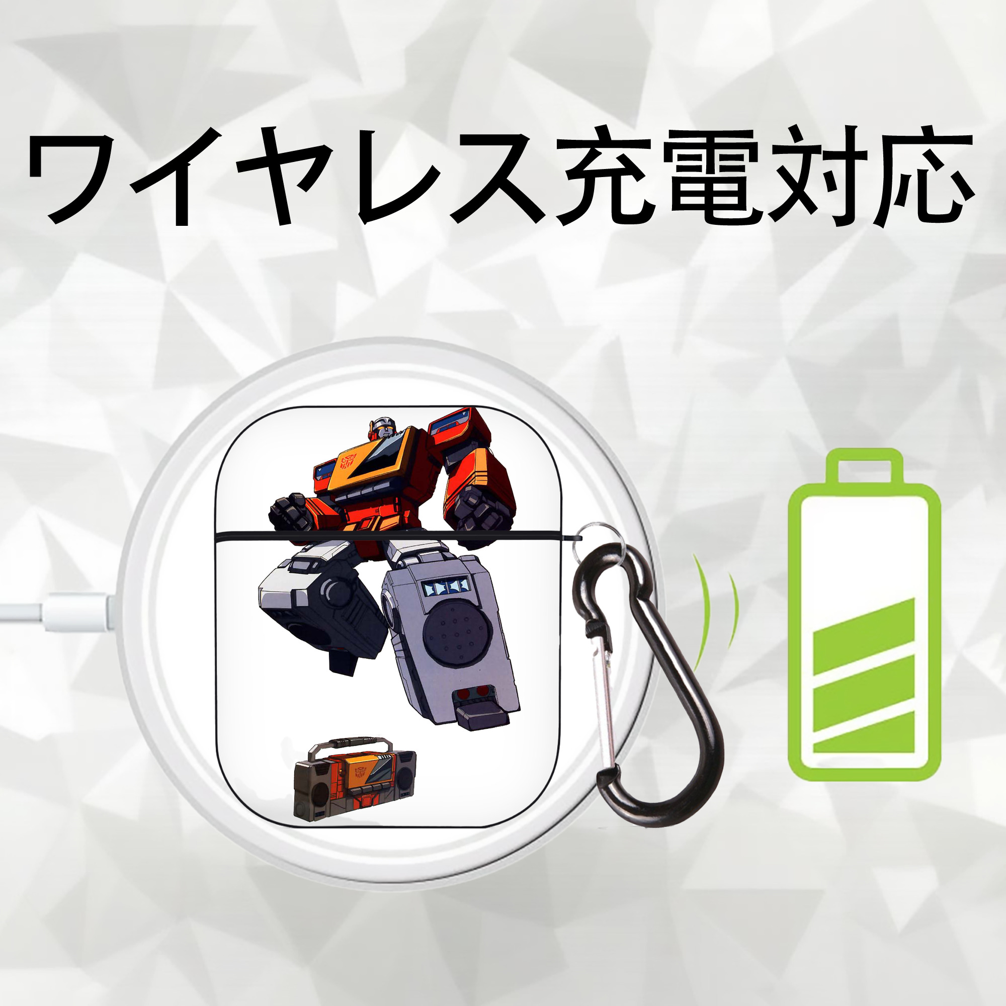  AirPods 第2世代保護ケース ハードシェル ブラック 耐衝撃・防指紋・カラビナ付き