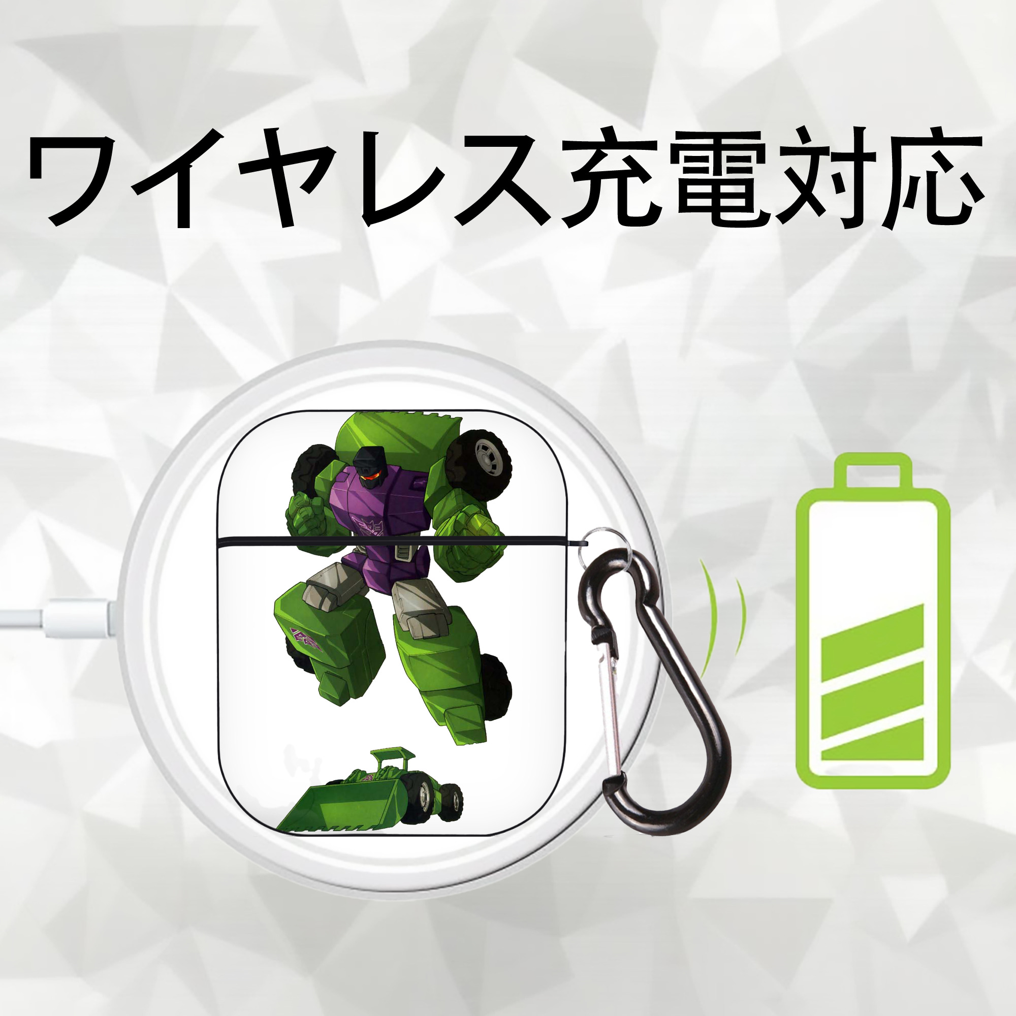  AirPods 第2世代保護ケース ハードシェル ブラック 耐衝撃・防指紋・カラビナ付き