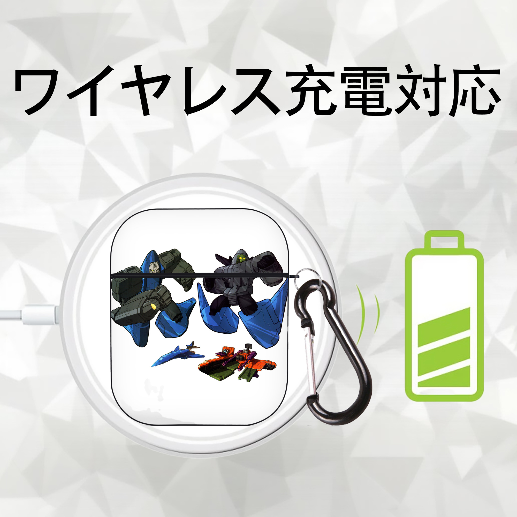 AirPods 第2世代保護ケース ハードシェル ブラック 耐衝撃・防指紋・カラビナ付き