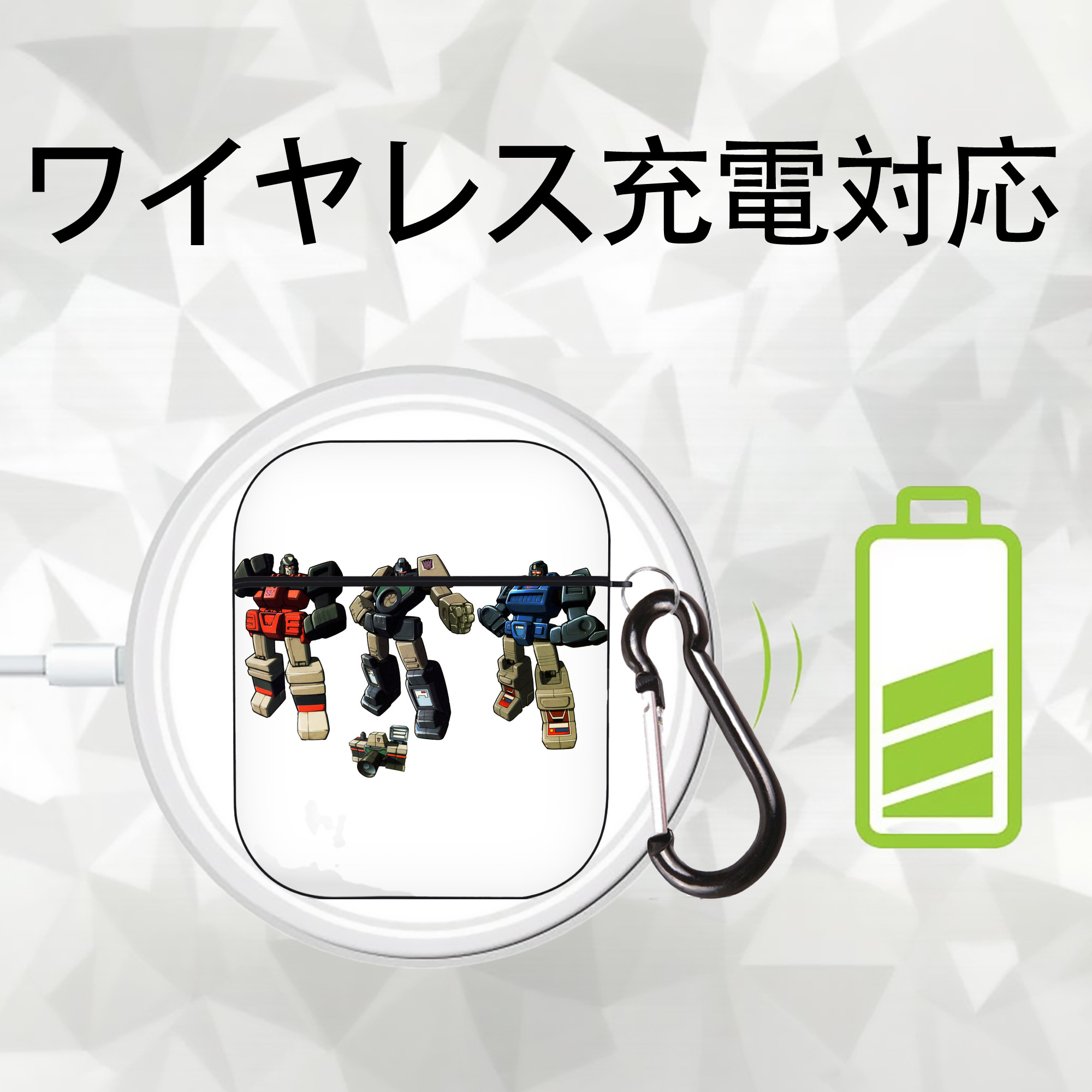  AirPods 第2世代保護ケース ハードシェル ブラック 耐衝撃・防指紋・カラビナ付き