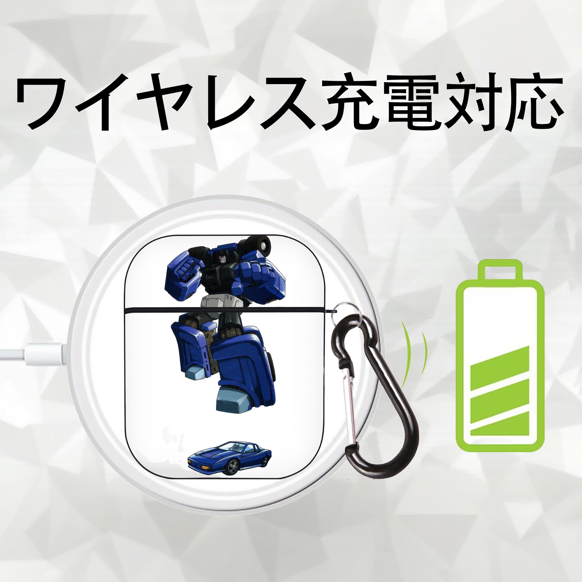  AirPods 第2世代保護ケース ハードシェル ブラック 耐衝撃・防指紋・カラビナ付き