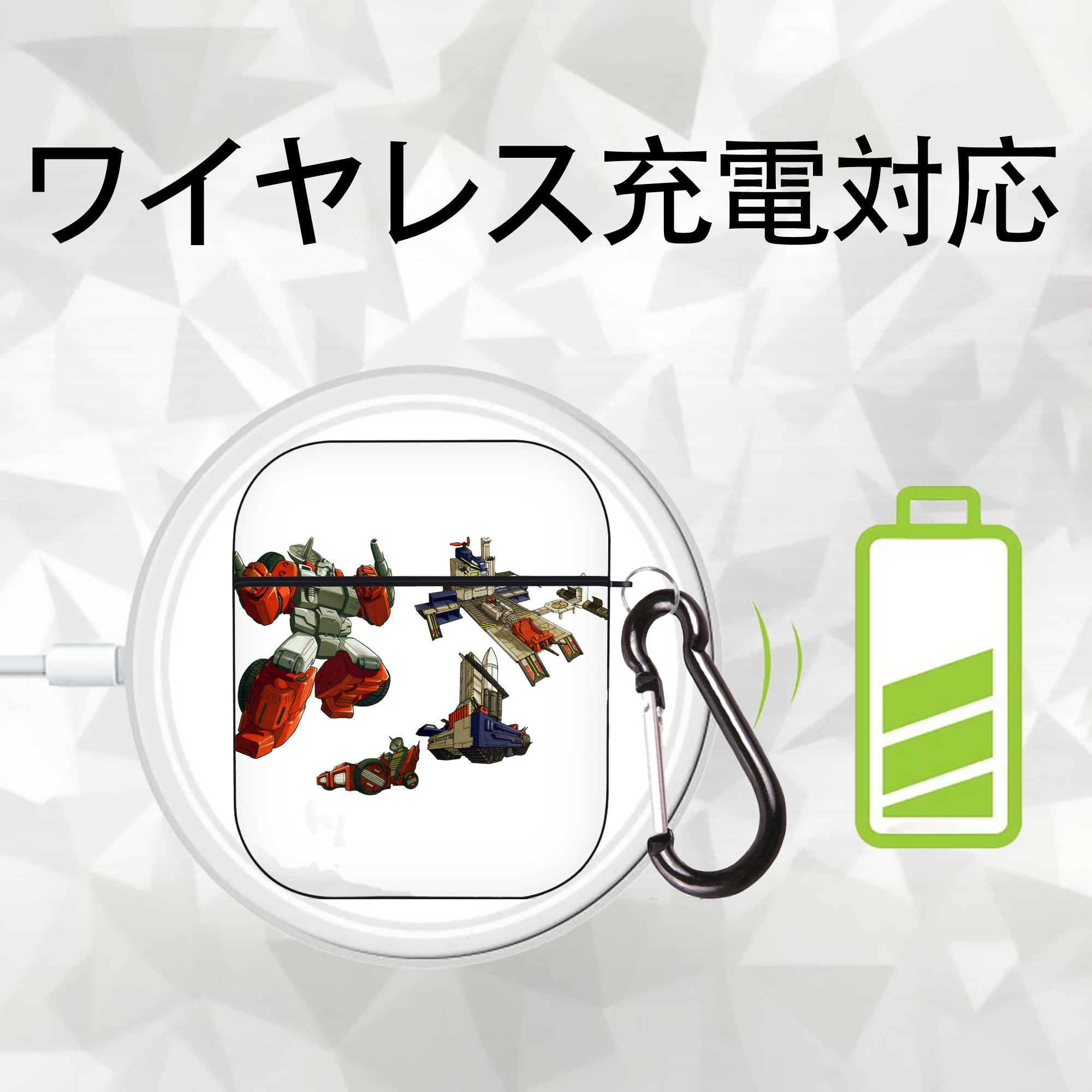  AirPods 第2世代保護ケース ハードシェル ブラック 耐衝撃・防指紋・カラビナ付き