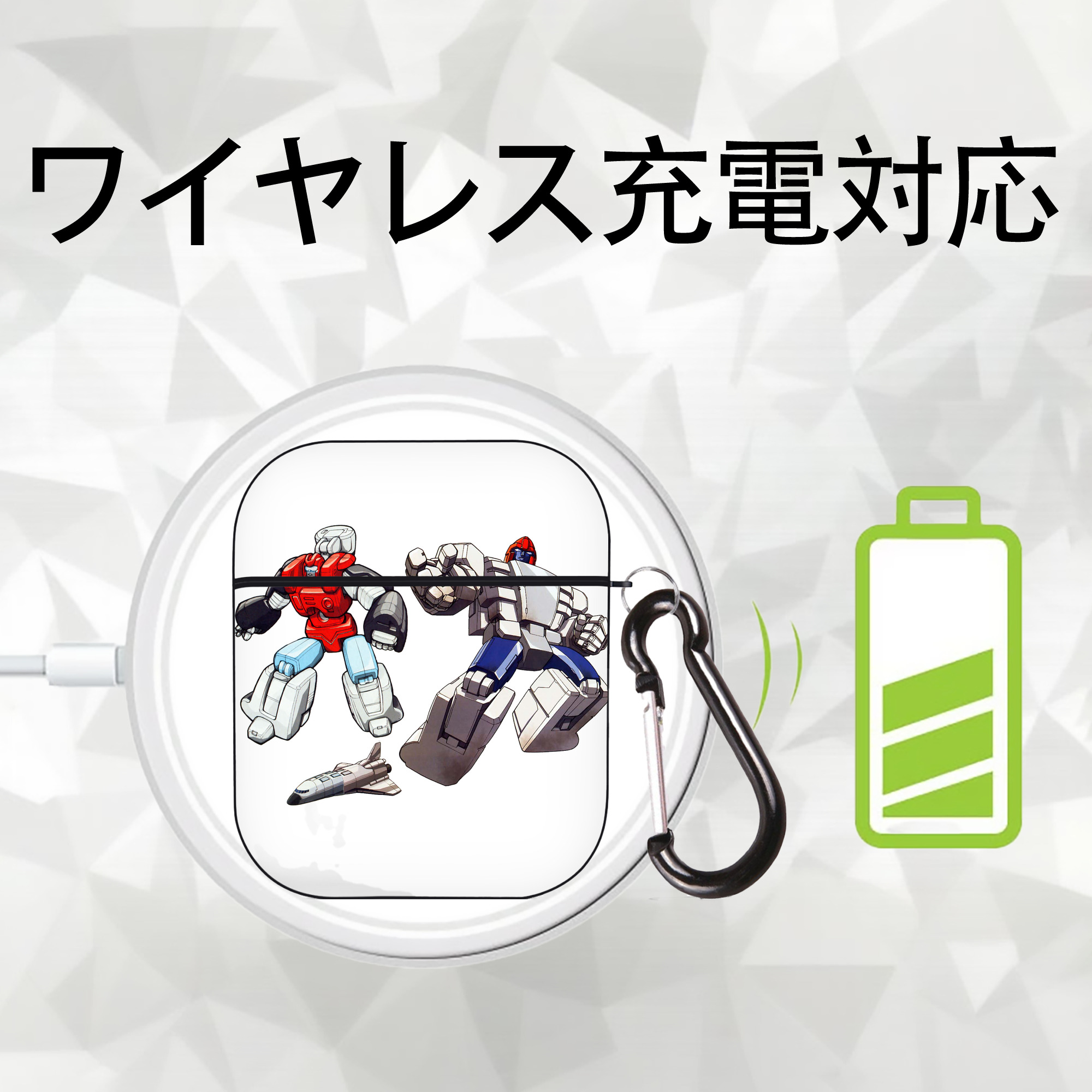  AirPods 第2世代保護ケース ハードシェル ブラック 耐衝撃・防指紋・カラビナ付き