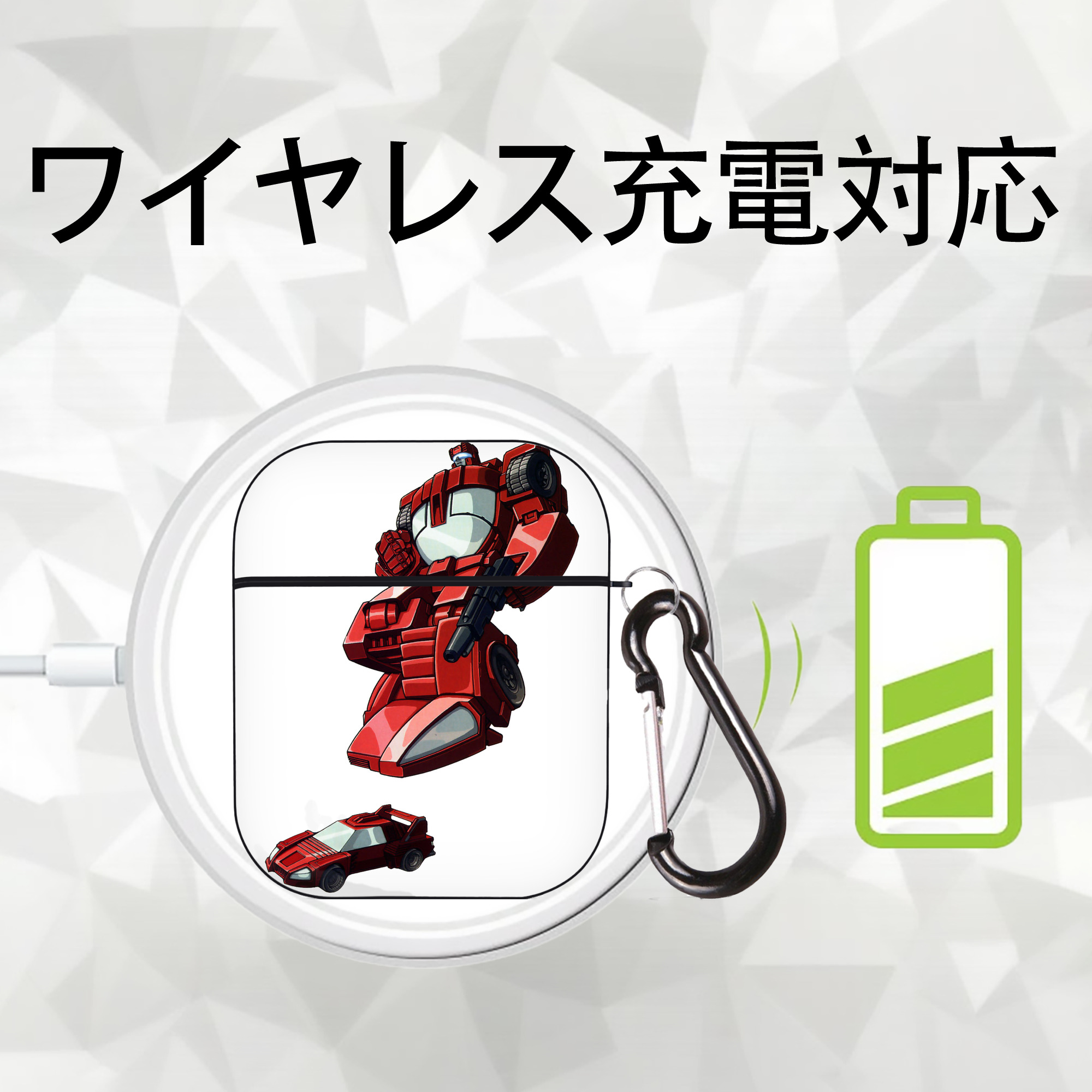  AirPods 第2世代保護ケース ハードシェル ブラック 耐衝撃・防指紋・カラビナ付き