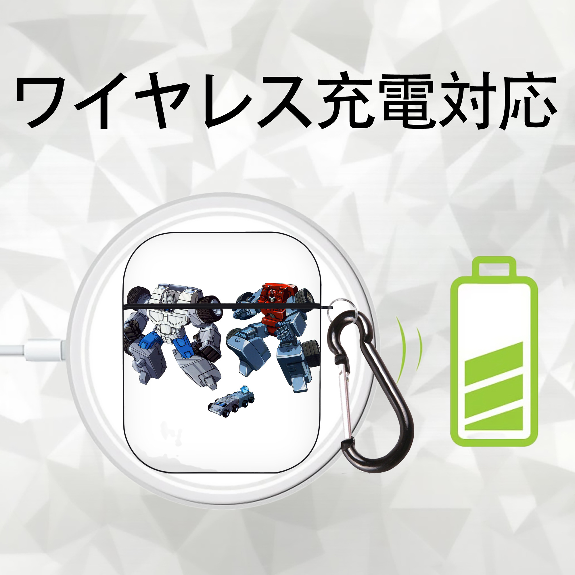 AirPods 第2世代保護ケース ハードシェル ブラック 耐衝撃・防指紋・カラビナ付き