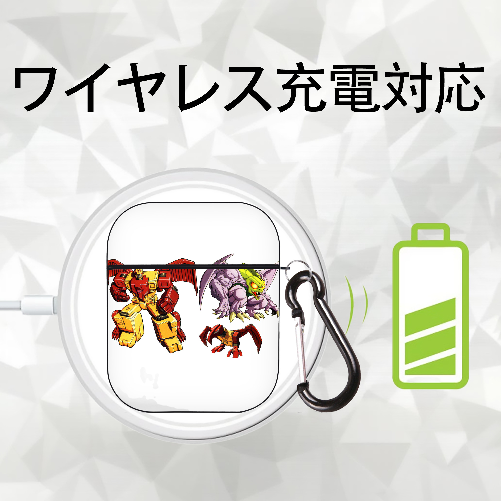 AirPods 第2世代保護ケース ハードシェル ブラック 耐衝撃・防指紋・カラビナ付き