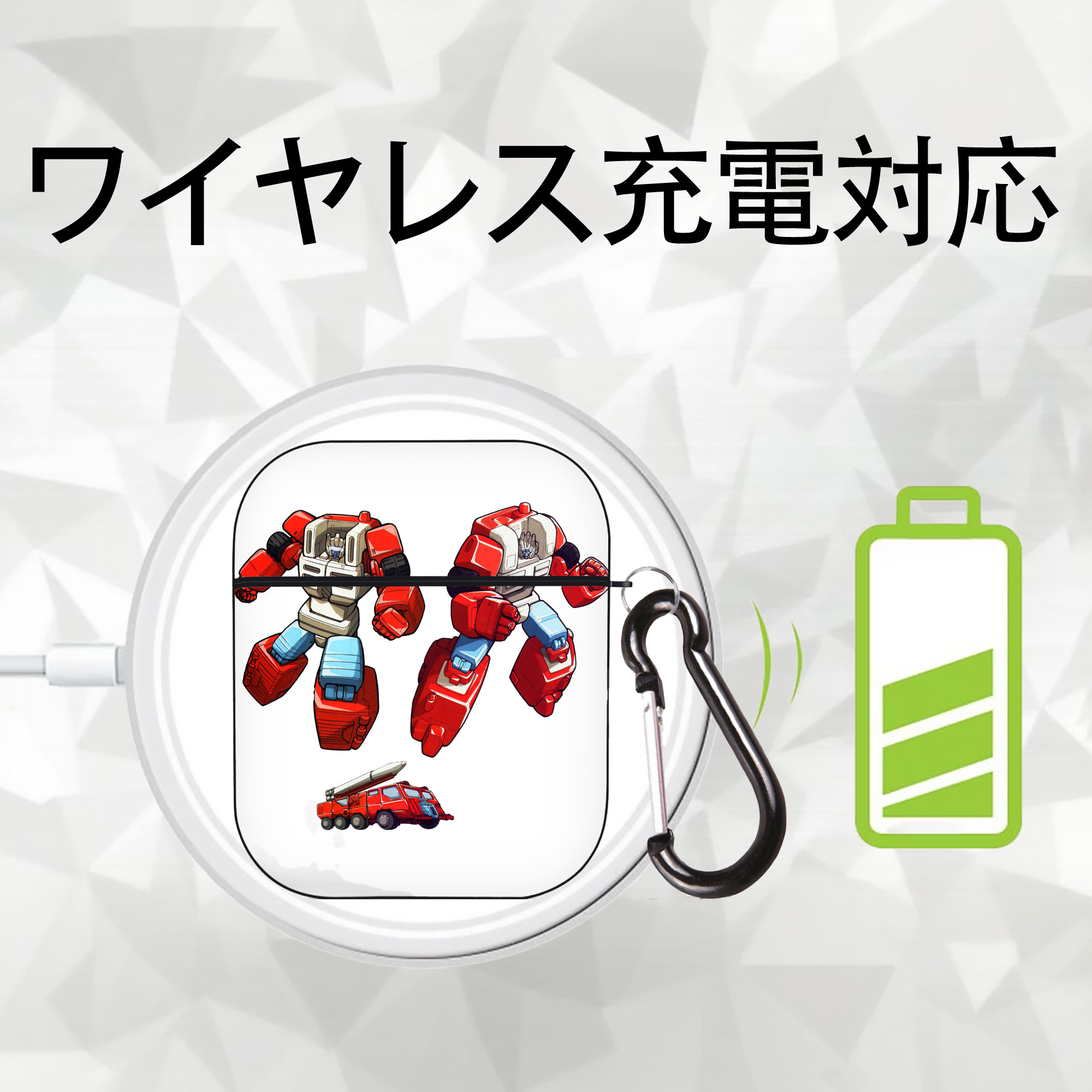  AirPods 第2世代保護ケース ハードシェル ブラック 耐衝撃・防指紋・カラビナ付き