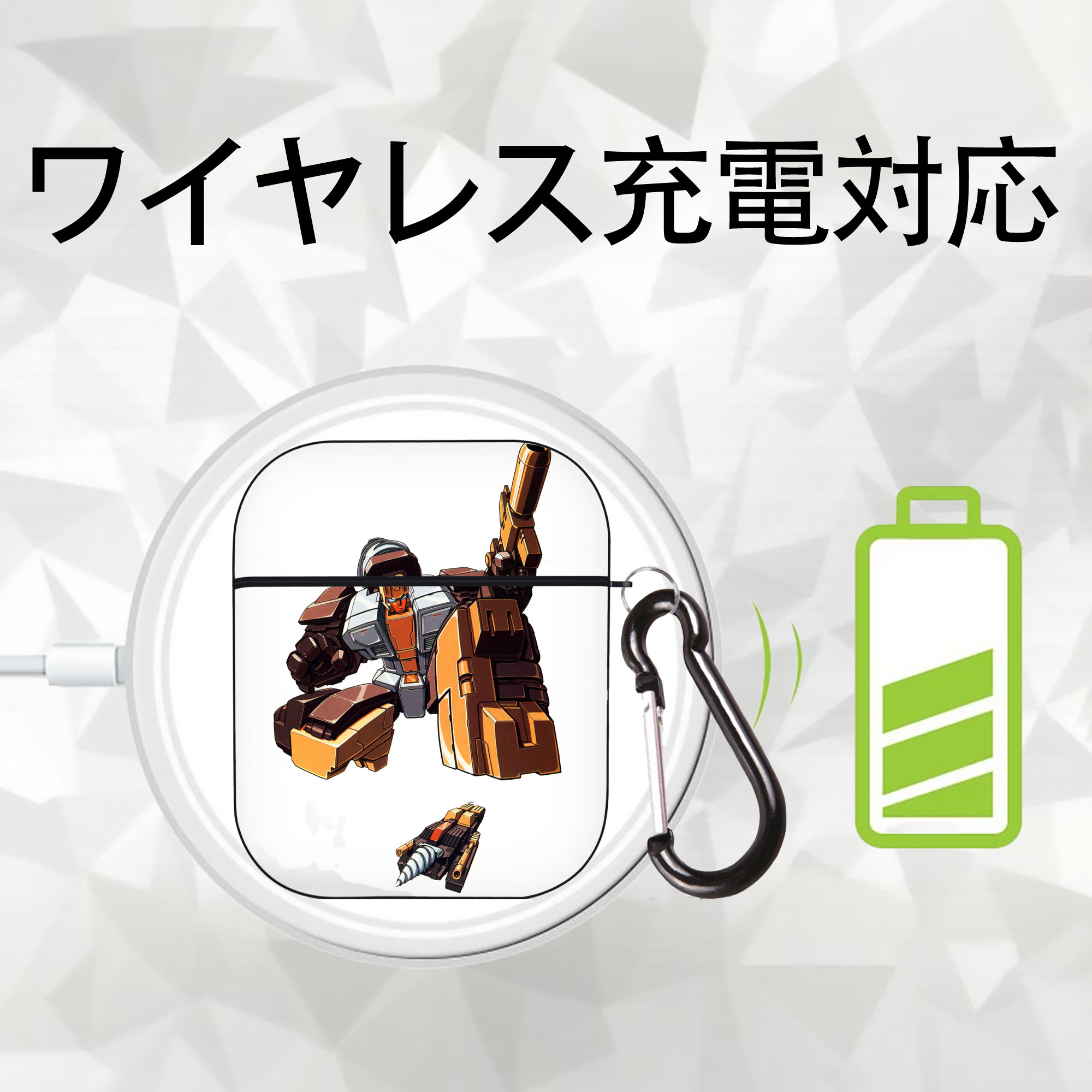  AirPods 第2世代保護ケース ハードシェル ブラック 耐衝撃・防指紋・カラビナ付き