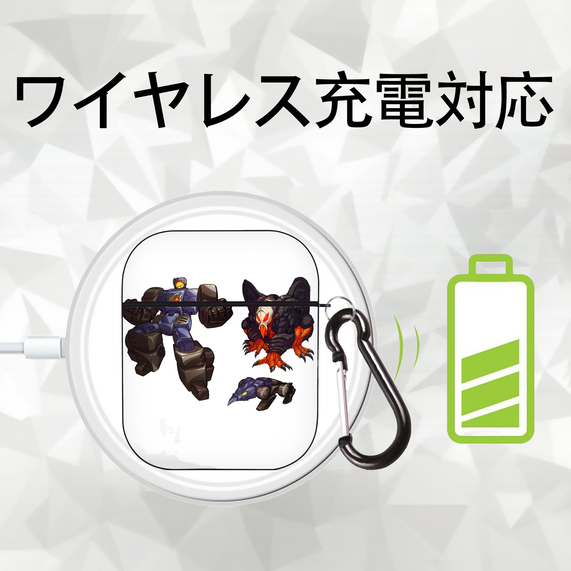  AirPods 第2世代保護ケース ハードシェル ブラック 耐衝撃・防指紋・カラビナ付き