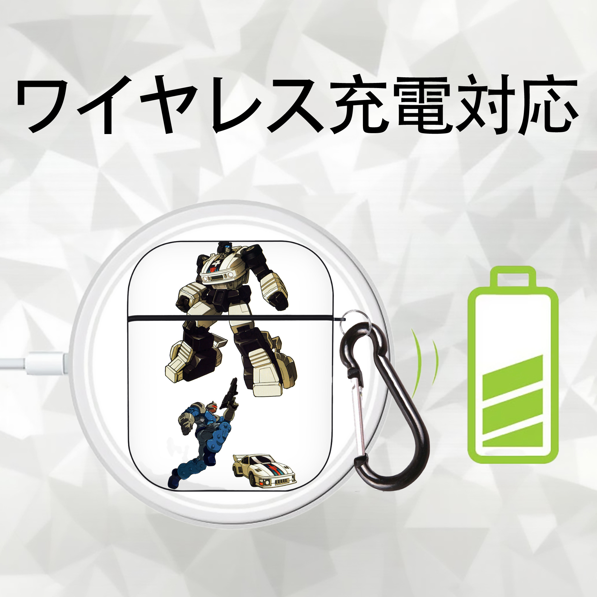  AirPods 第2世代保護ケース ハードシェル ブラック 耐衝撃・防指紋・カラビナ付き