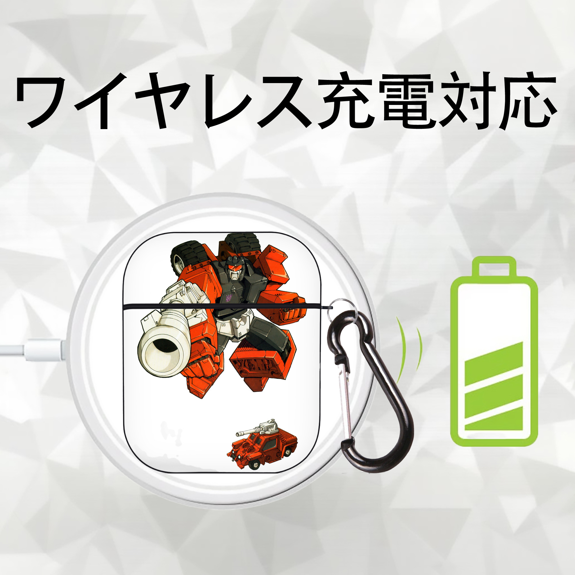  AirPods 第2世代保護ケース ハードシェル ブラック 耐衝撃・防指紋・カラビナ付き