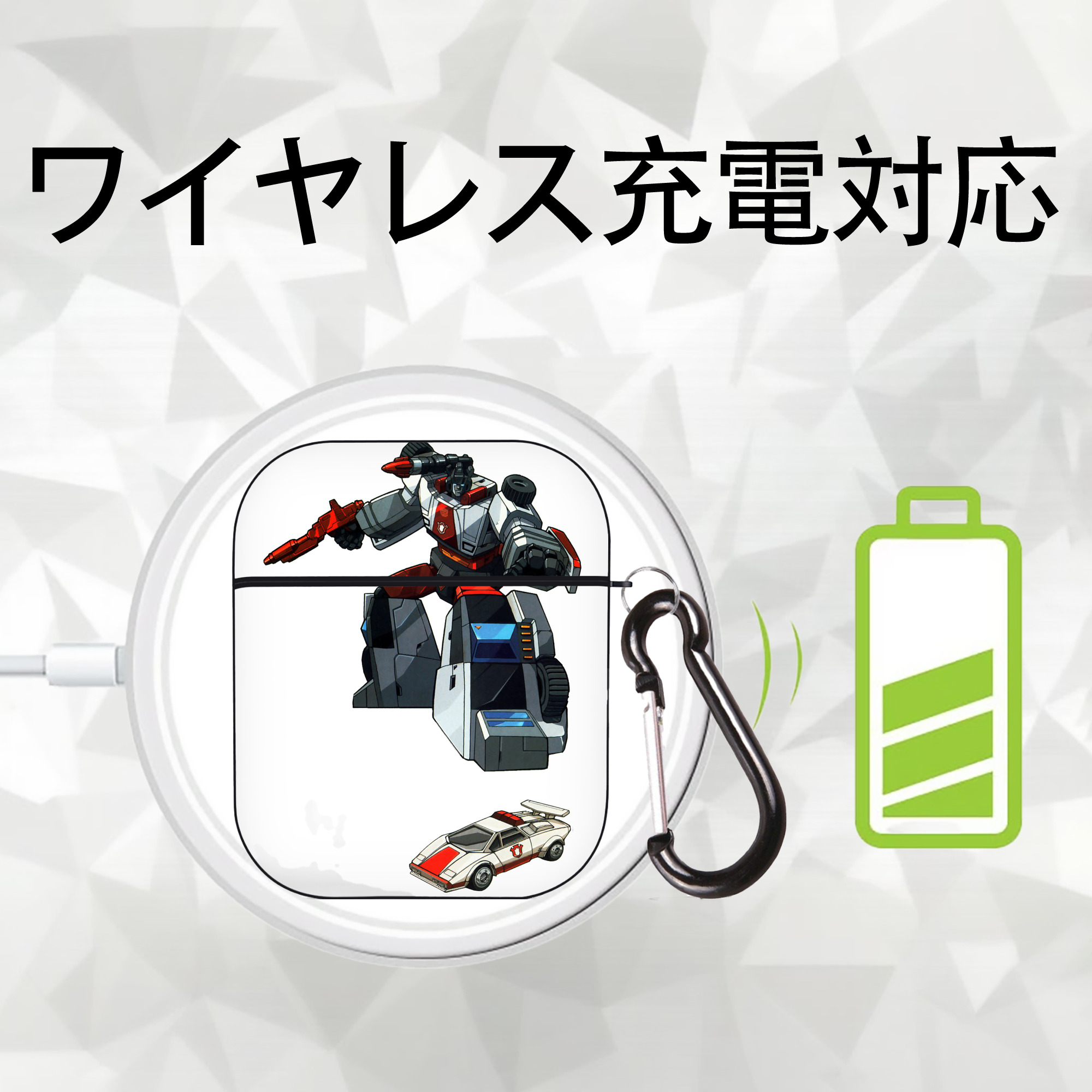  AirPods 第2世代保護ケース ハードシェル ブラック 耐衝撃・防指紋・カラビナ付き