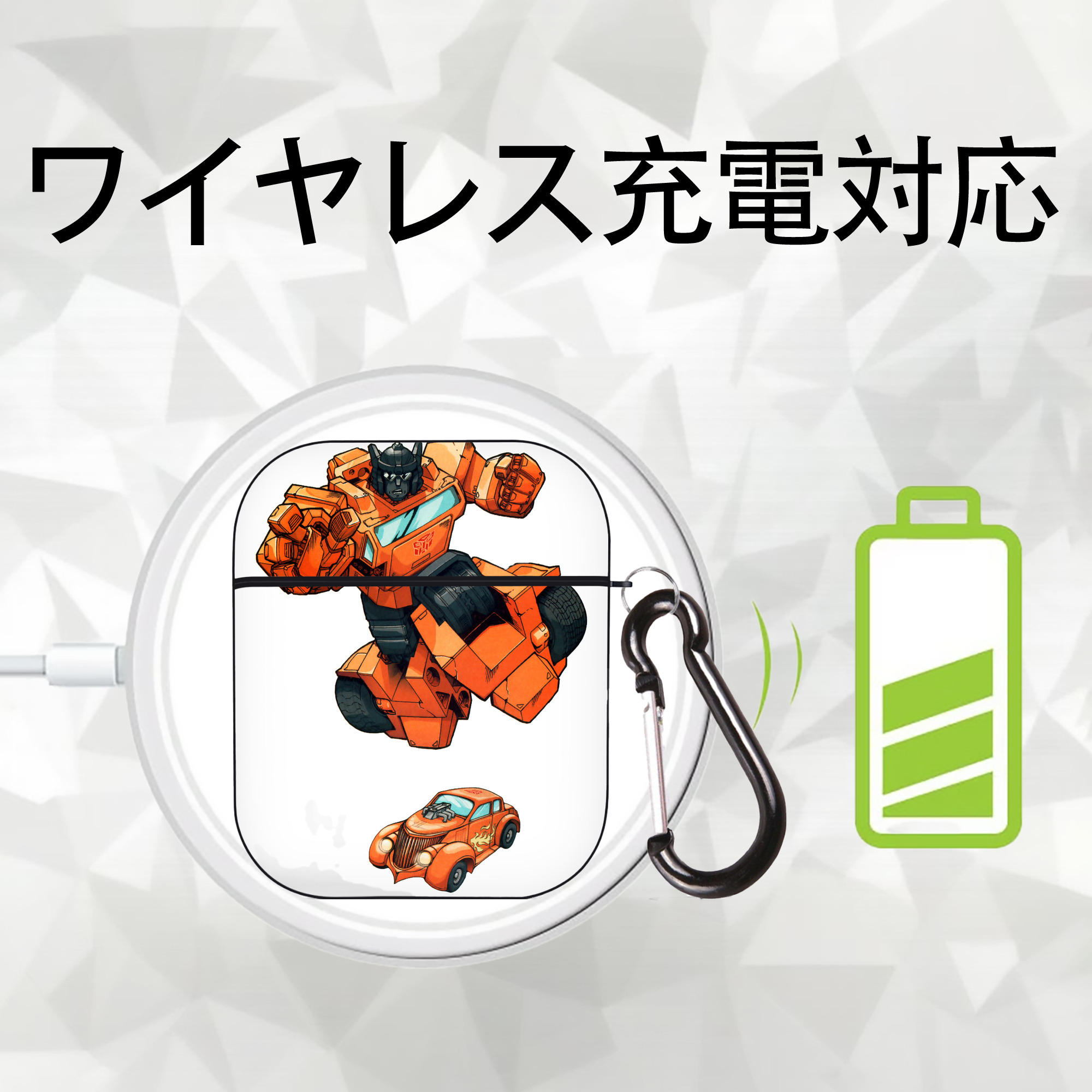  AirPods 第2世代保護ケース ハードシェル ブラック 耐衝撃・防指紋・カラビナ付き