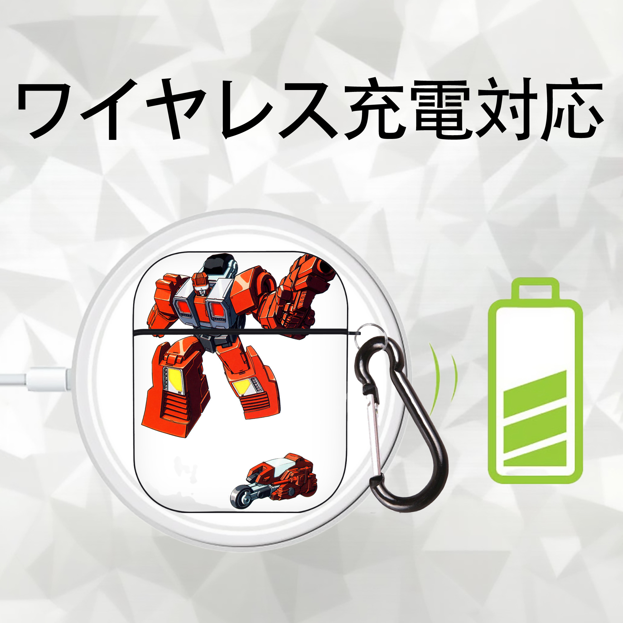  AirPods 第2世代保護ケース ハードシェル ブラック 耐衝撃・防指紋・カラビナ付き