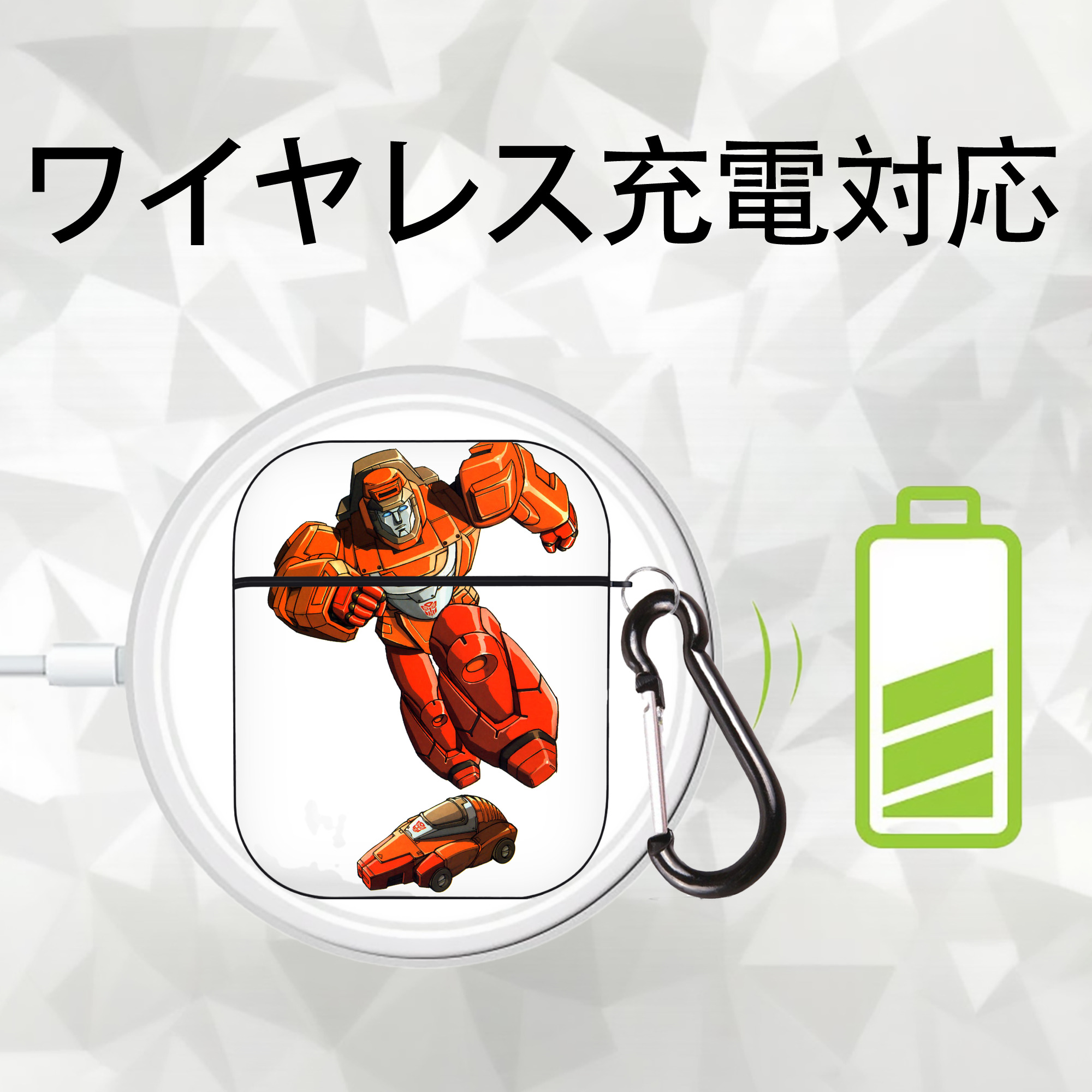  AirPods 第2世代保護ケース ハードシェル ブラック 耐衝撃・防指紋・カラビナ付き