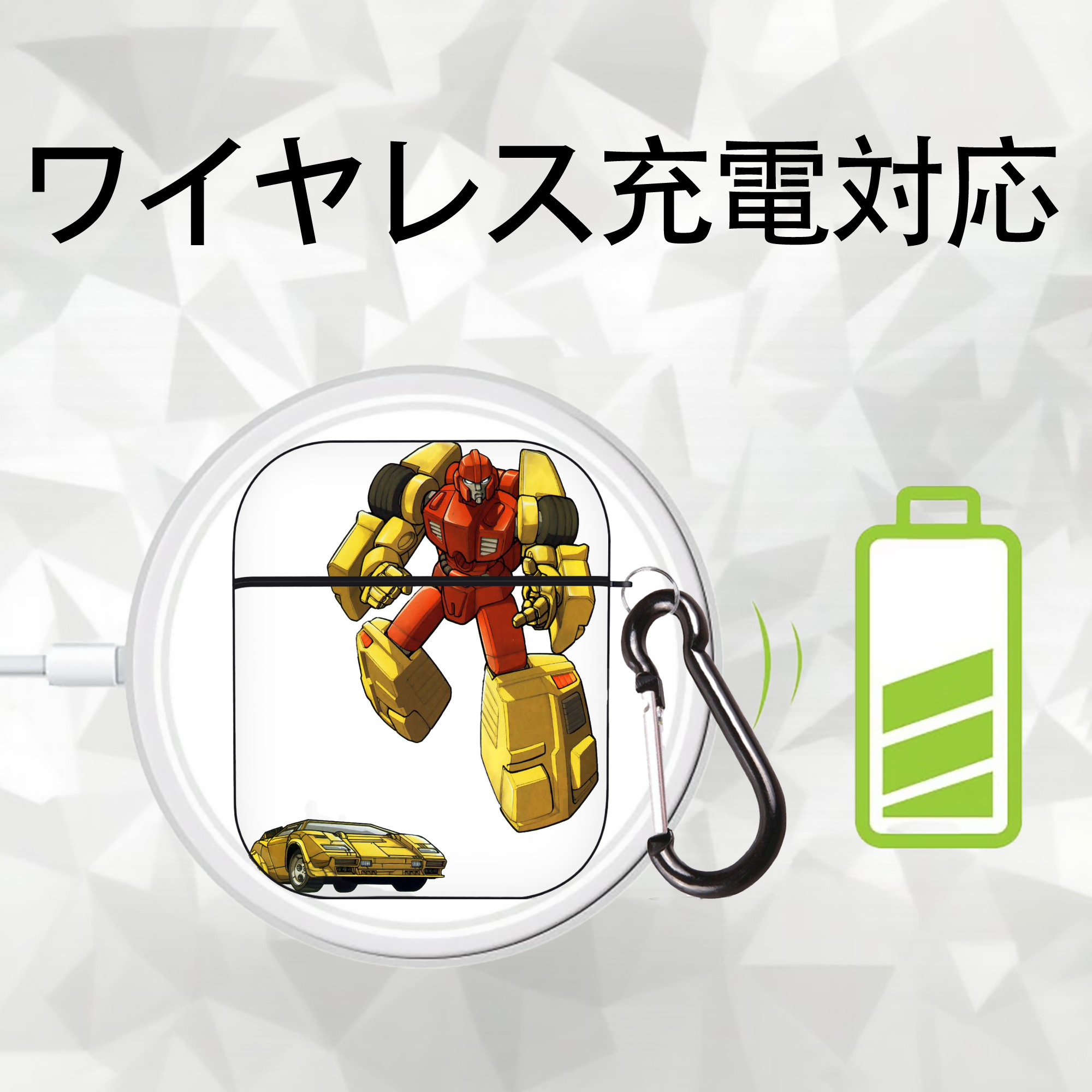  AirPods 第2世代保護ケース ハードシェル ブラック 耐衝撃・防指紋・カラビナ付き