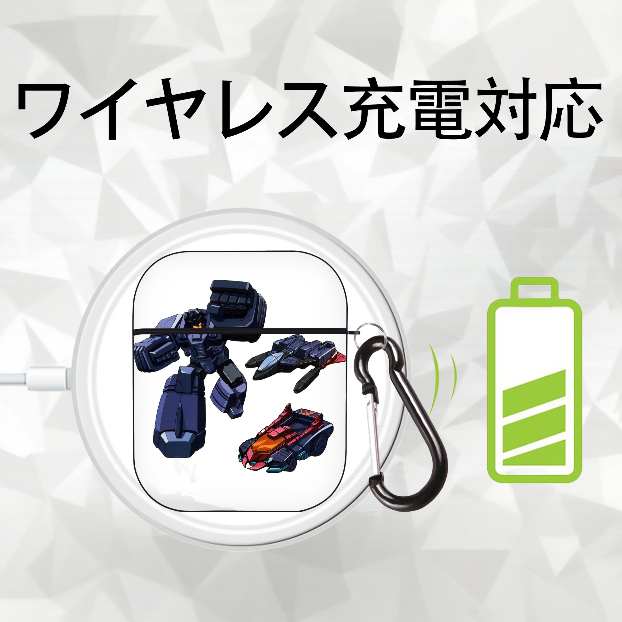  AirPods 第2世代保護ケース ハードシェル ブラック 耐衝撃・防指紋・カラビナ付き