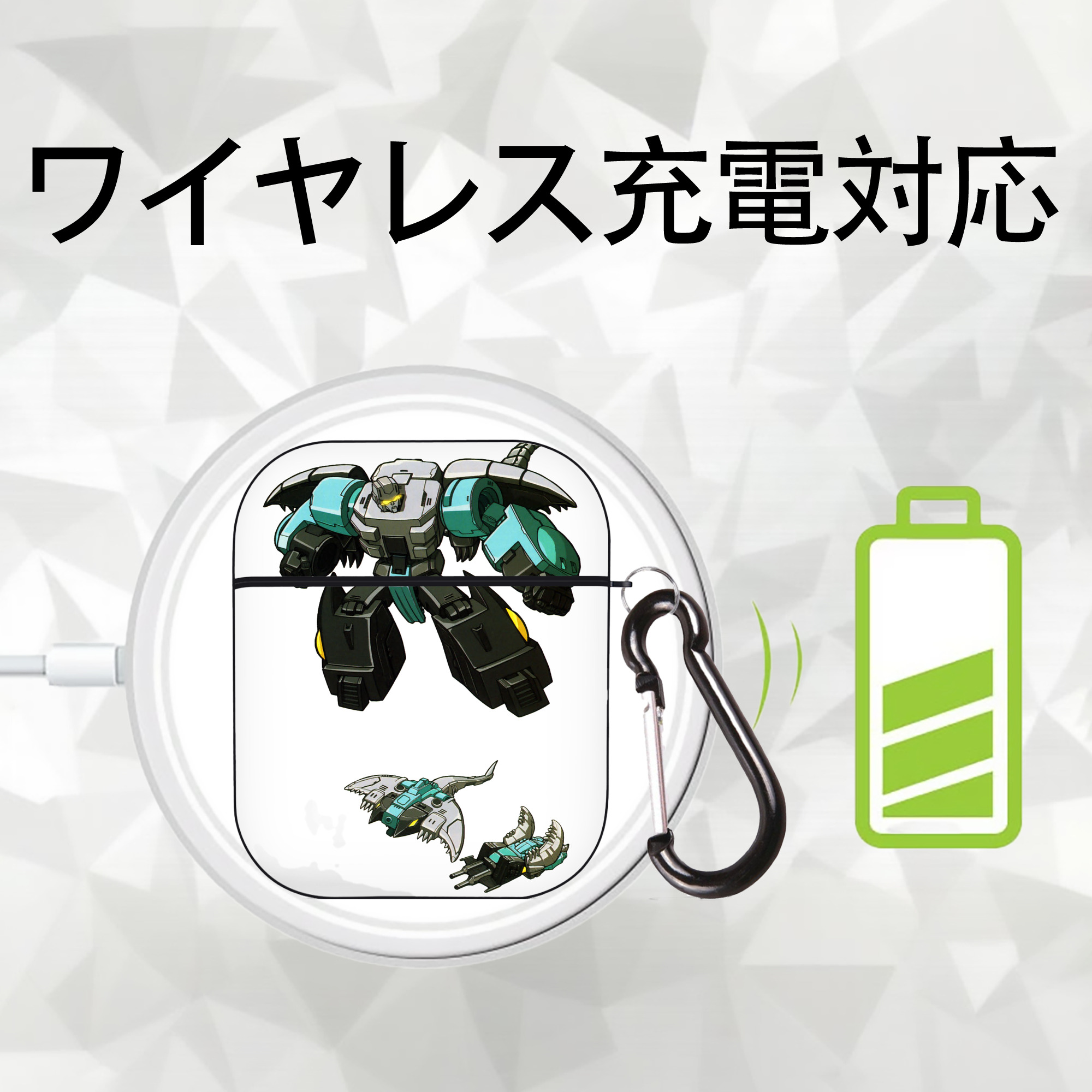  AirPods 第2世代保護ケース ハードシェル ブラック 耐衝撃・防指紋・カラビナ付き