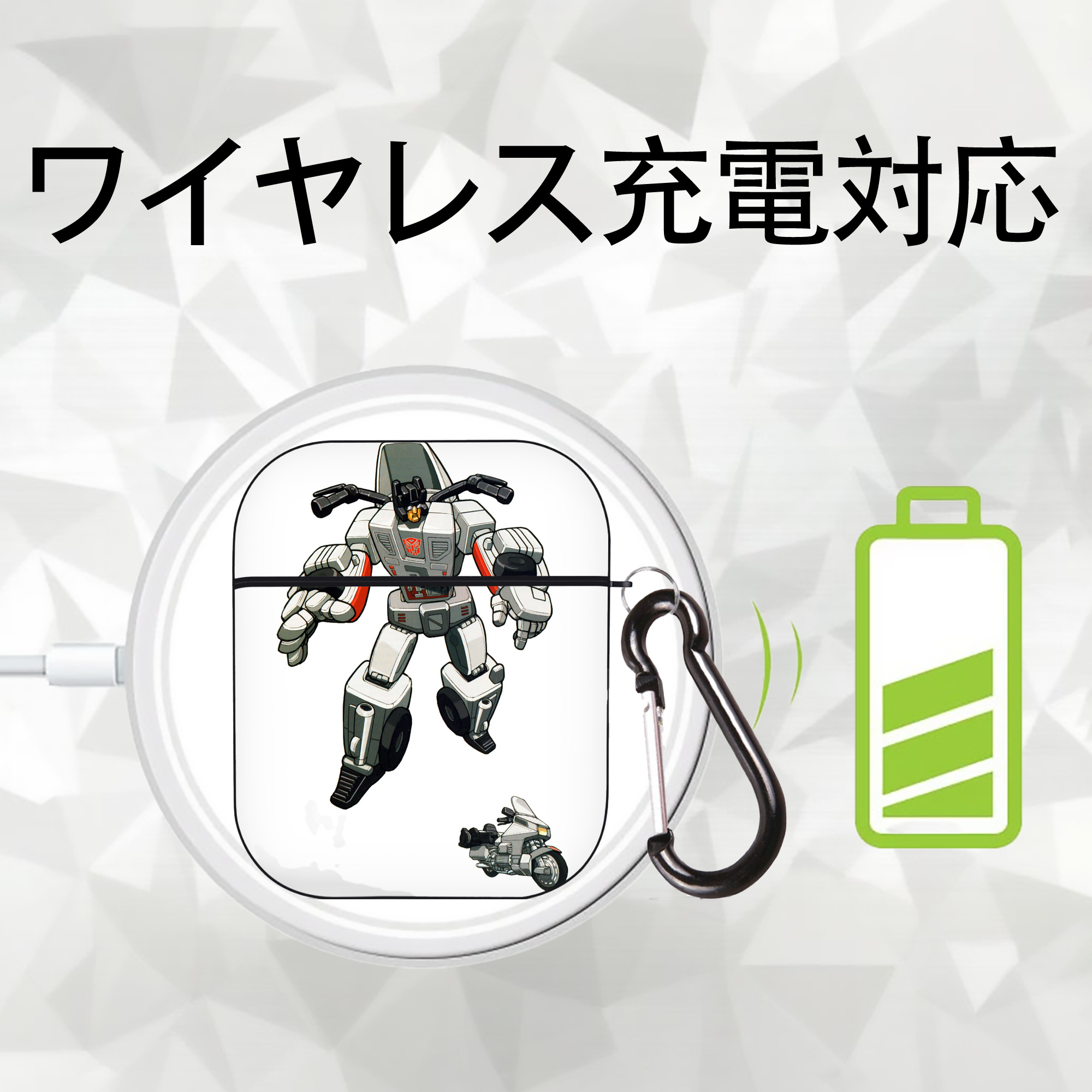  AirPods 第2世代保護ケース ハードシェル ブラック 耐衝撃・防指紋・カラビナ付き