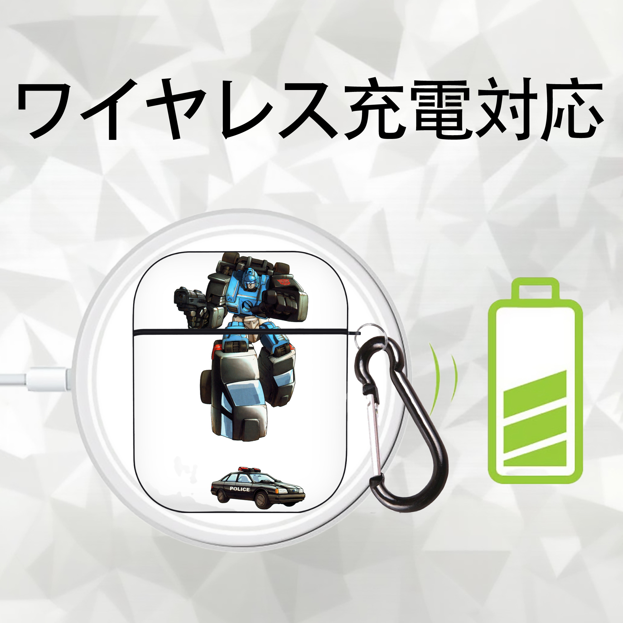  AirPods 第2世代保護ケース ハードシェル ブラック 耐衝撃・防指紋・カラビナ付き